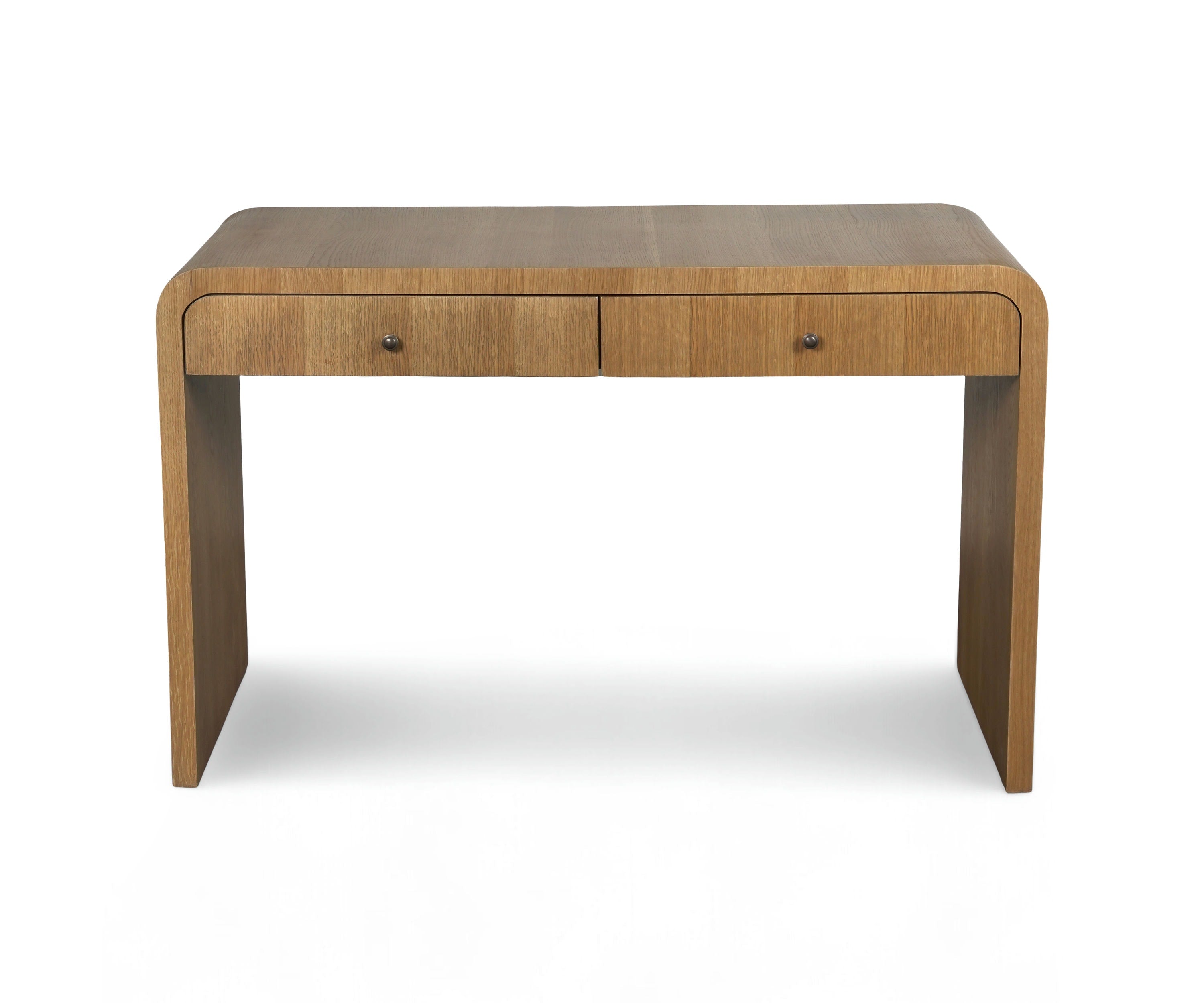 Modern Wooden Study Table with Curved Waterfall Design and 2 Drawers