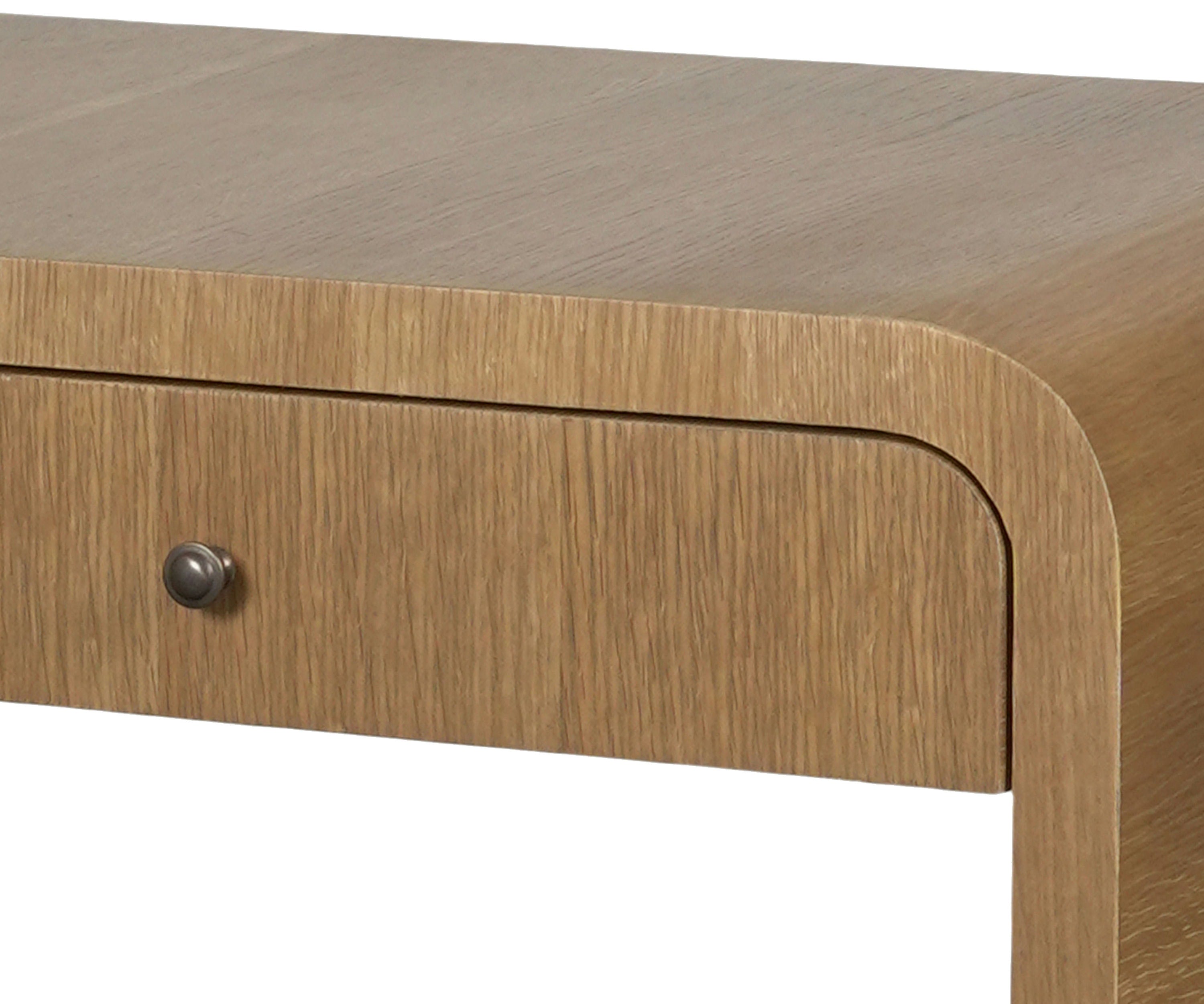 Modern Wooden Study Table with Curved Waterfall Design and 2 Drawers