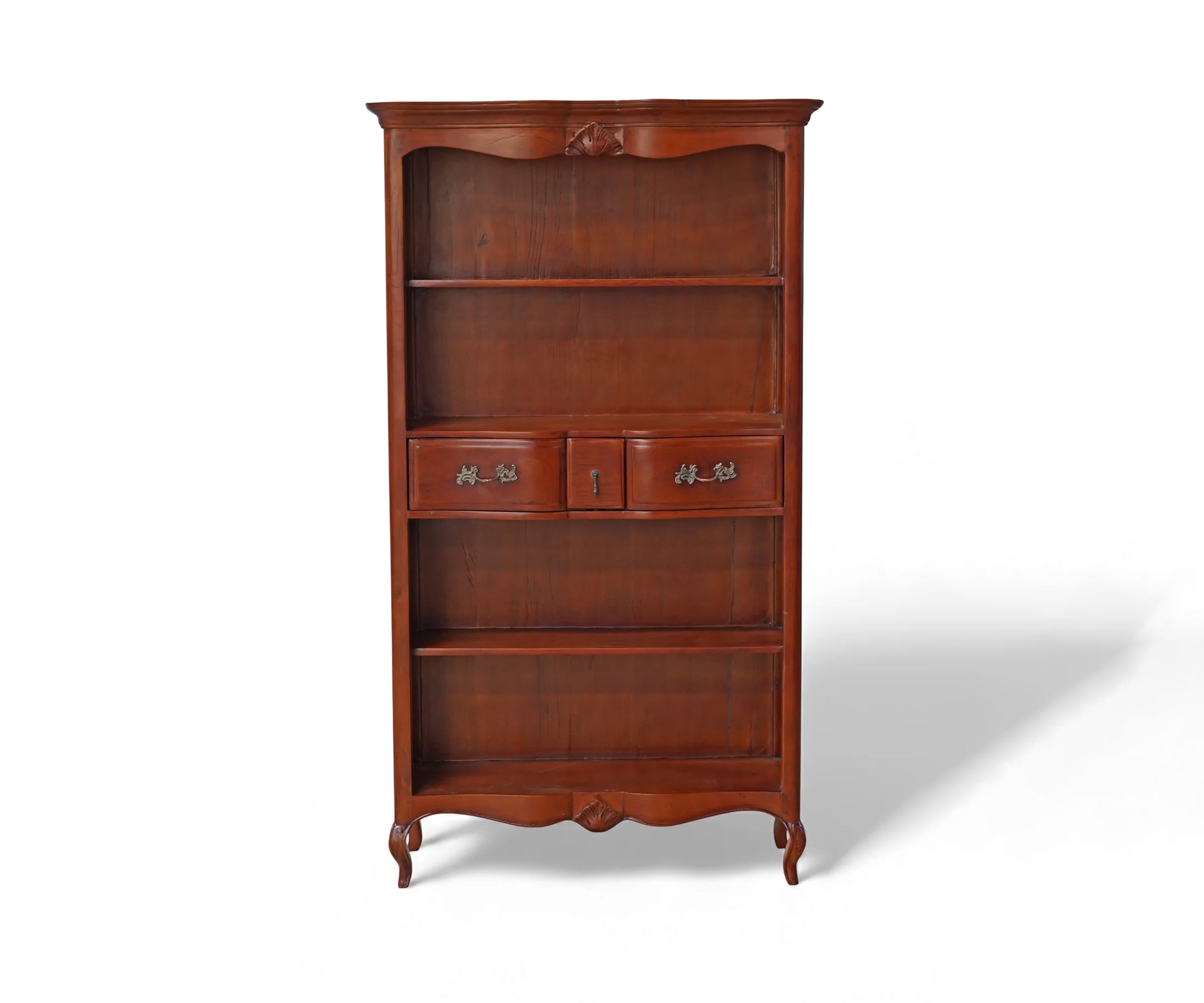 French Style Solid Wood Display Cabinet with 3 Drawers
