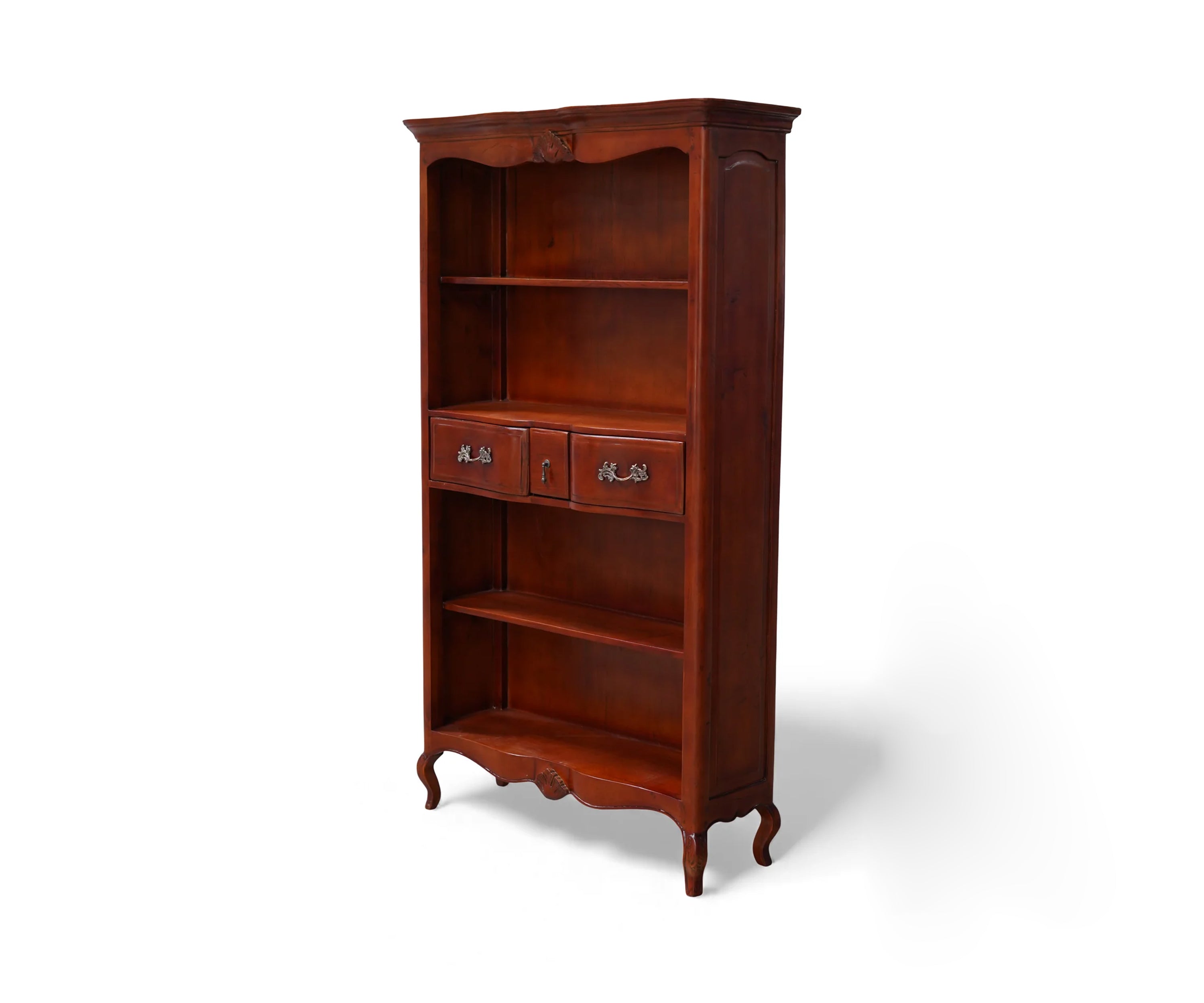 French Style Solid Wood Display Cabinet with 3 Drawers