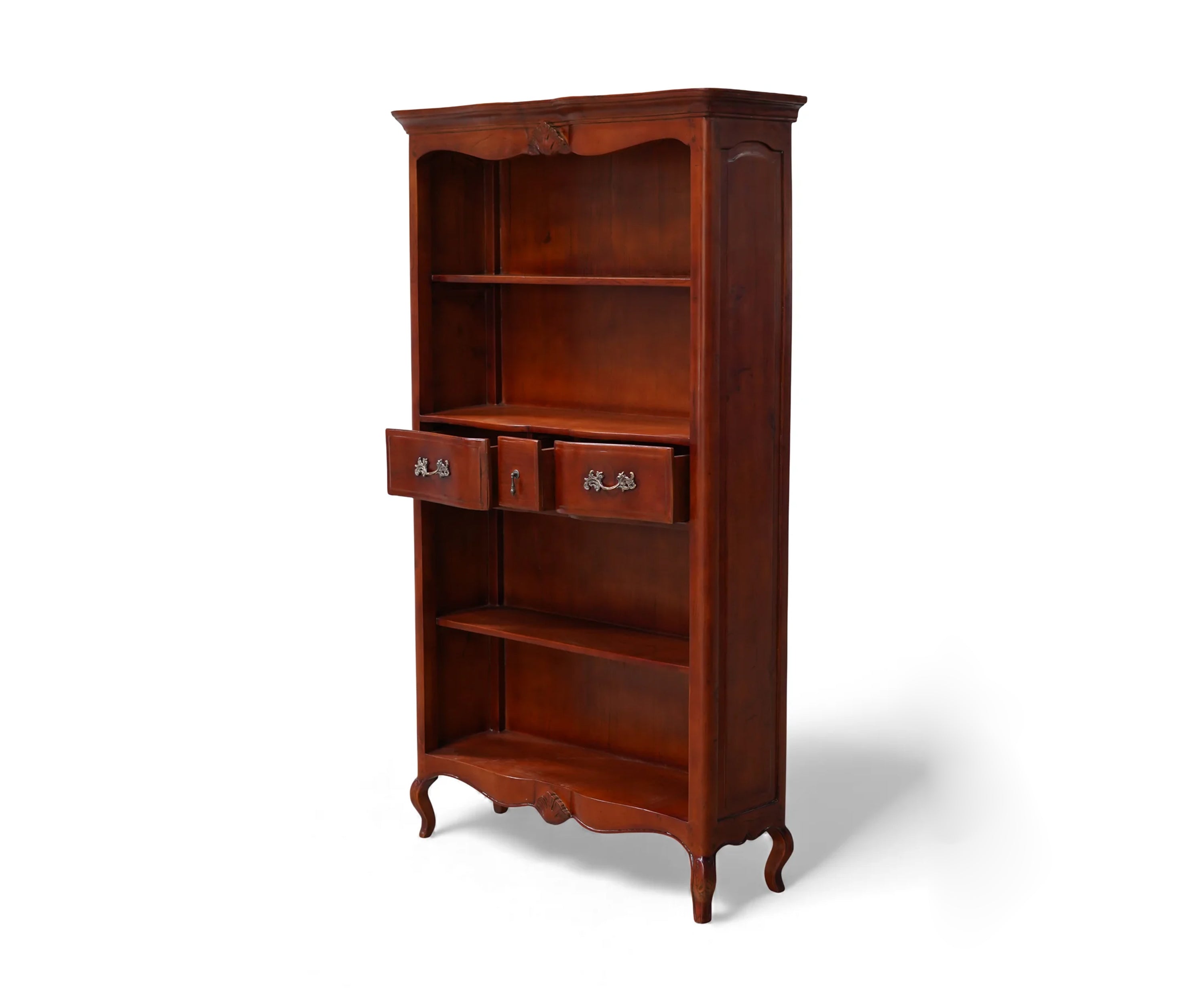French Style Solid Wood Display Cabinet with 3 Drawers