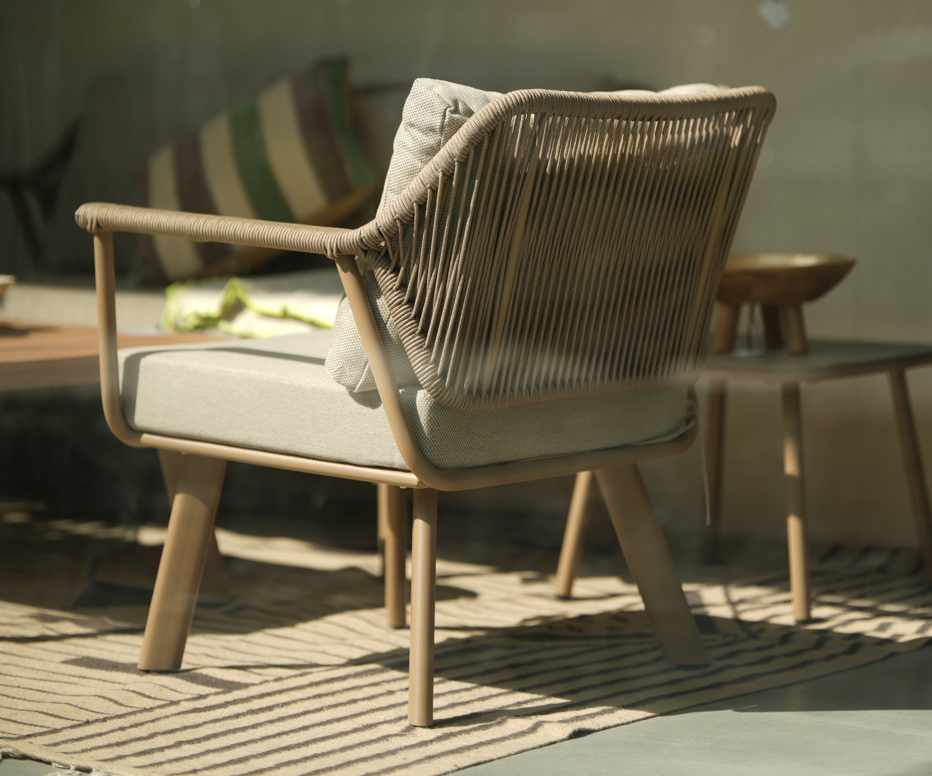 Natural Rope Outdoor Lounge Arm Chair