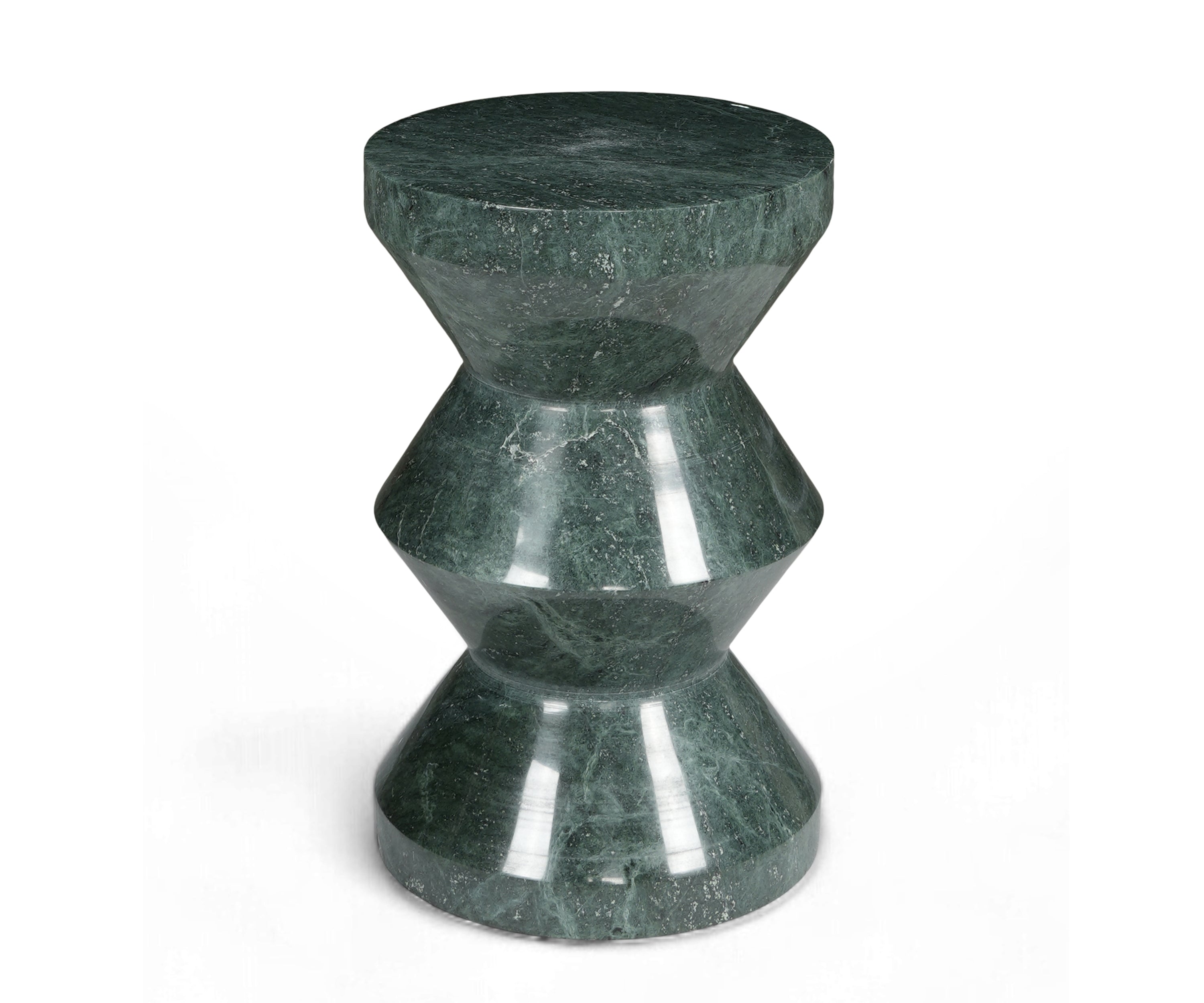 Green Marble Hourglass Side Table