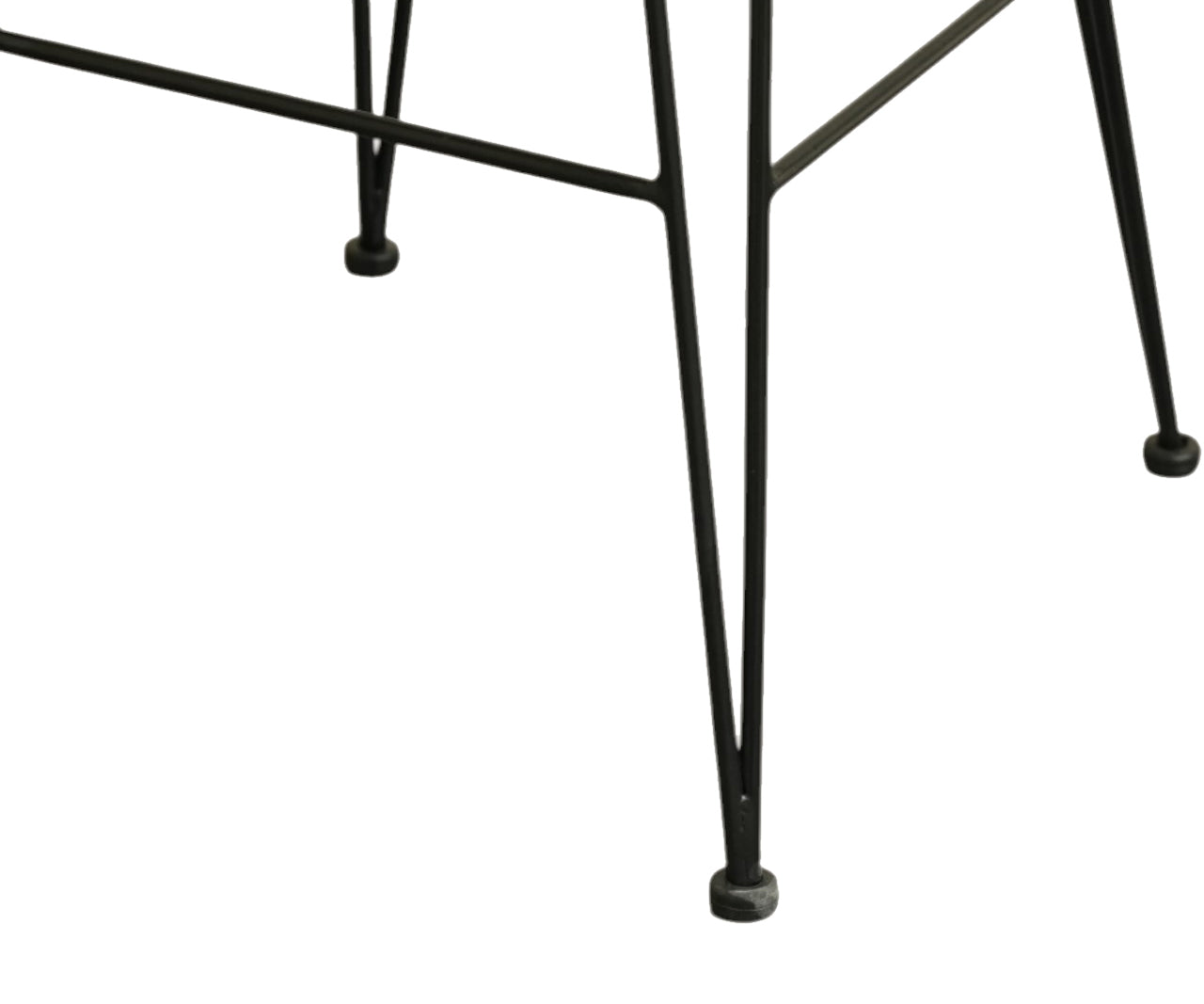 Handwoven Rattan Bar Chair with Black Metal Base