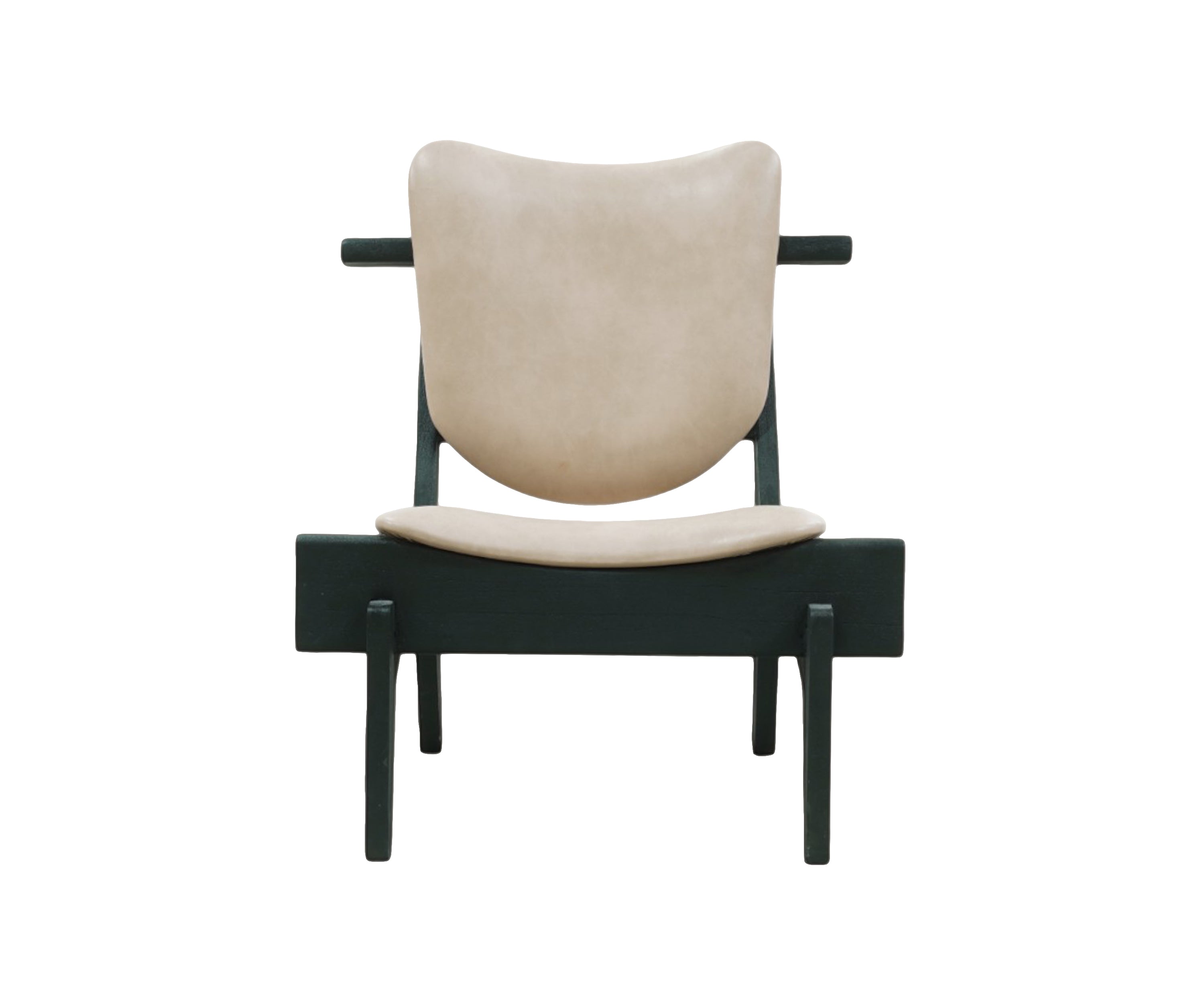 Matte Black Mid-Century Lounge Chair
