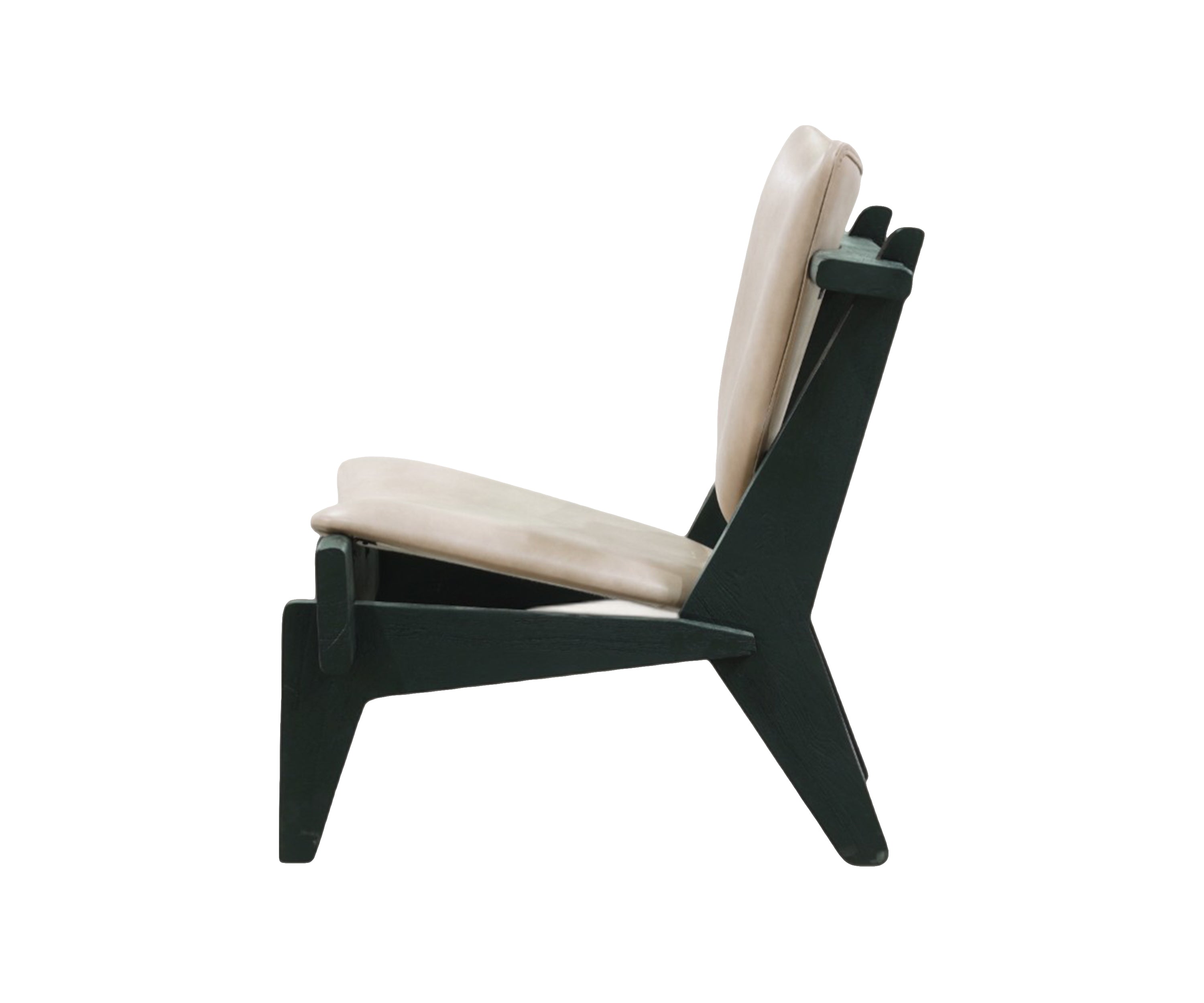 Matte Black Mid-Century Lounge Chair
