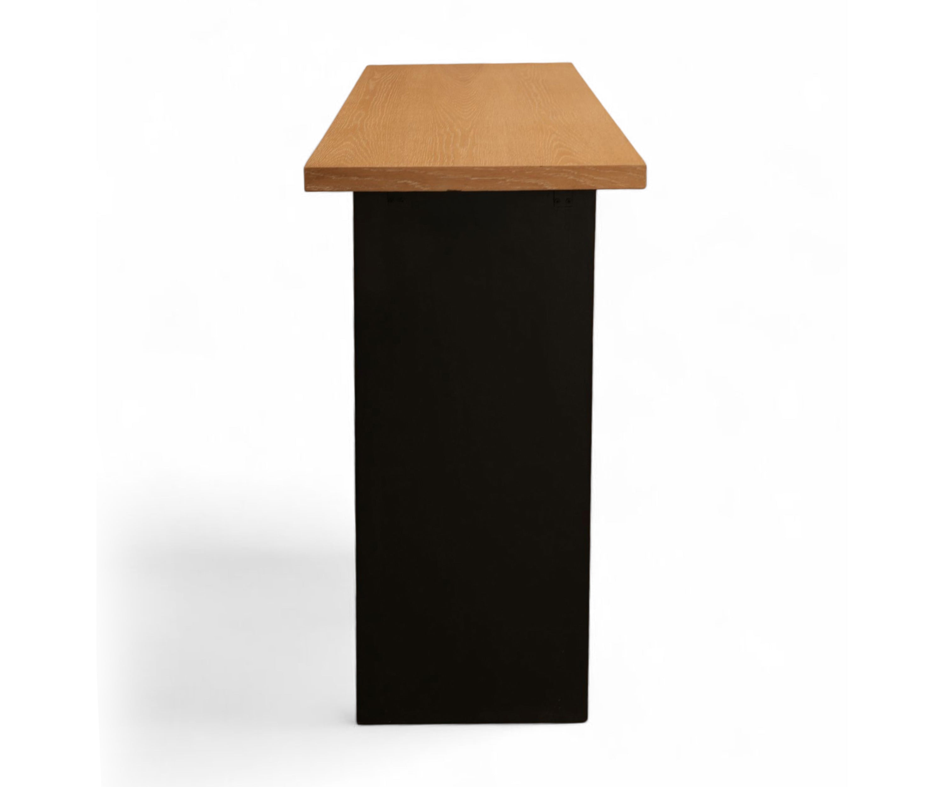 Designer Wooden Console Table with Sculpted Arch Base