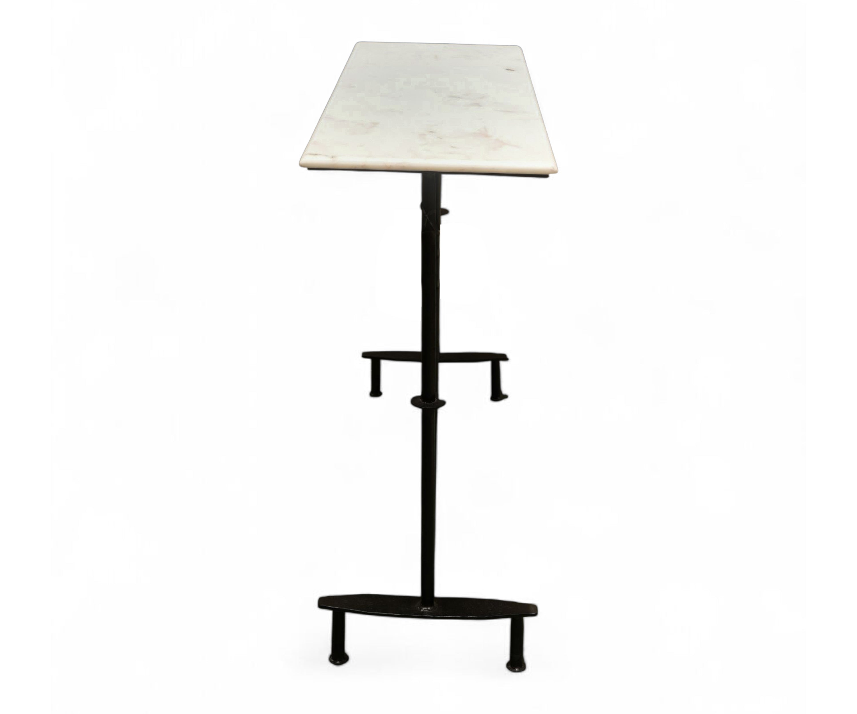Modern Marble Top Console Table with Cross Iron Base