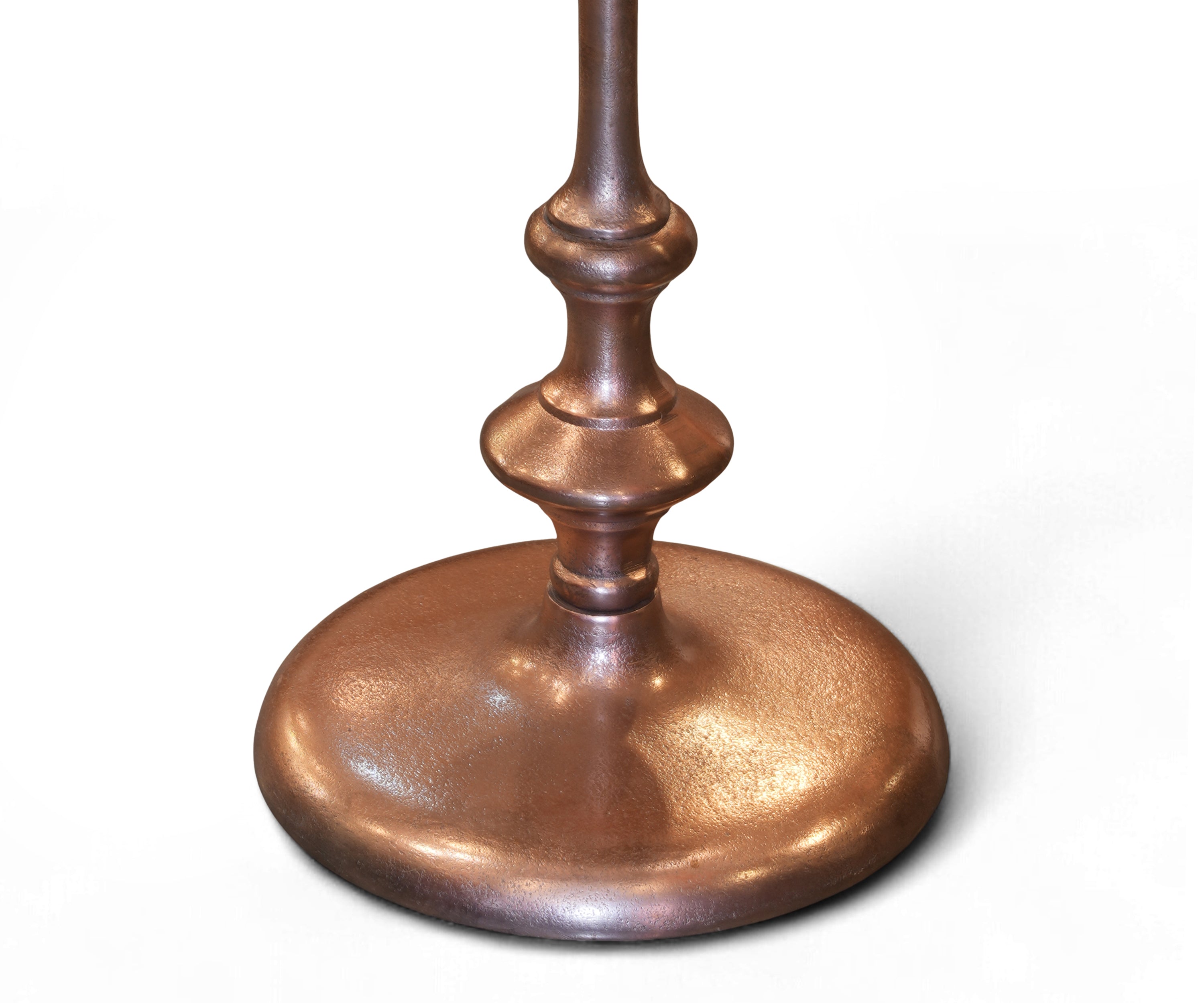 Antique Copper Round Pedestal Drink Table