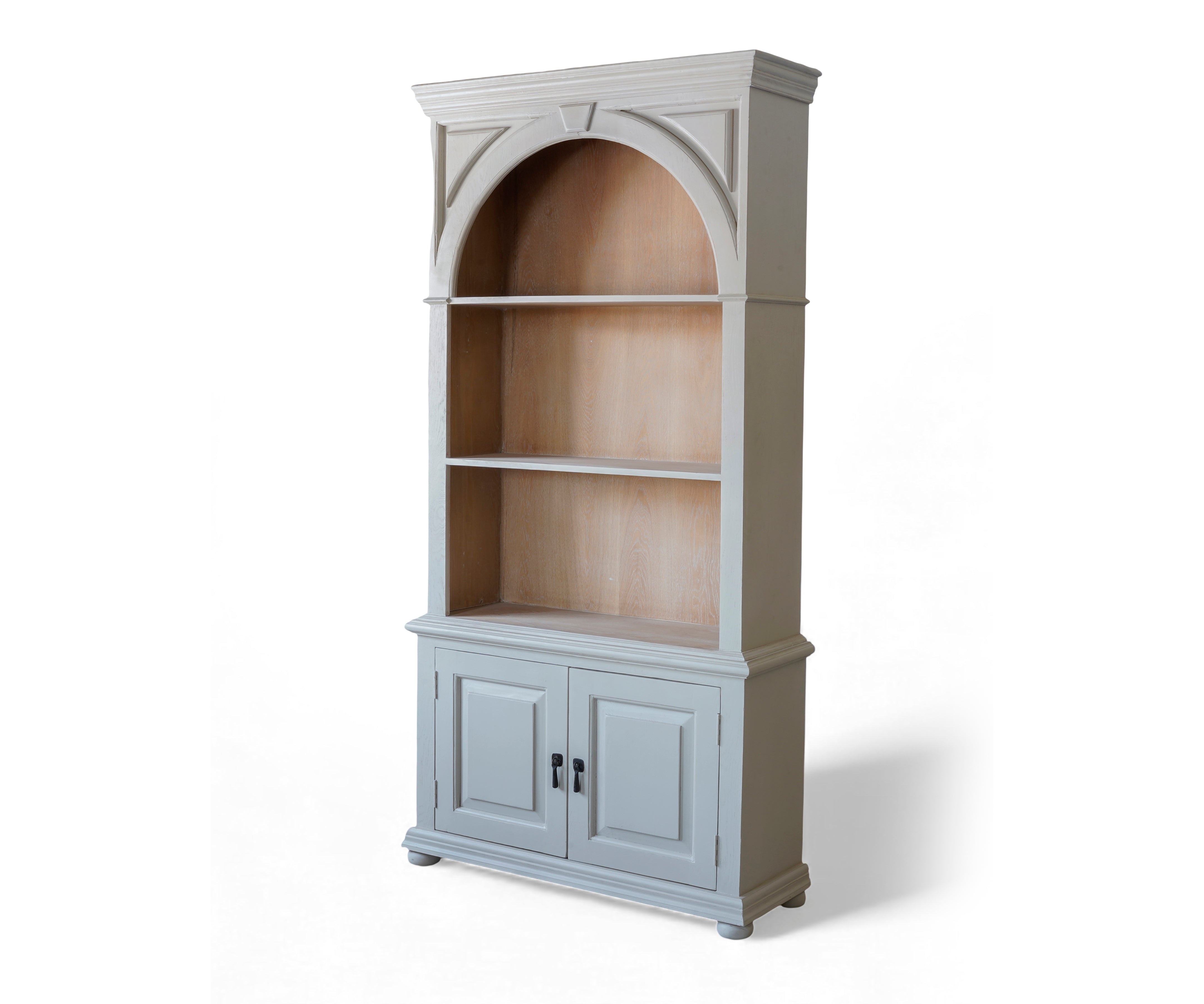 Gustavian Style Tall Display Cabinet with Arched Top