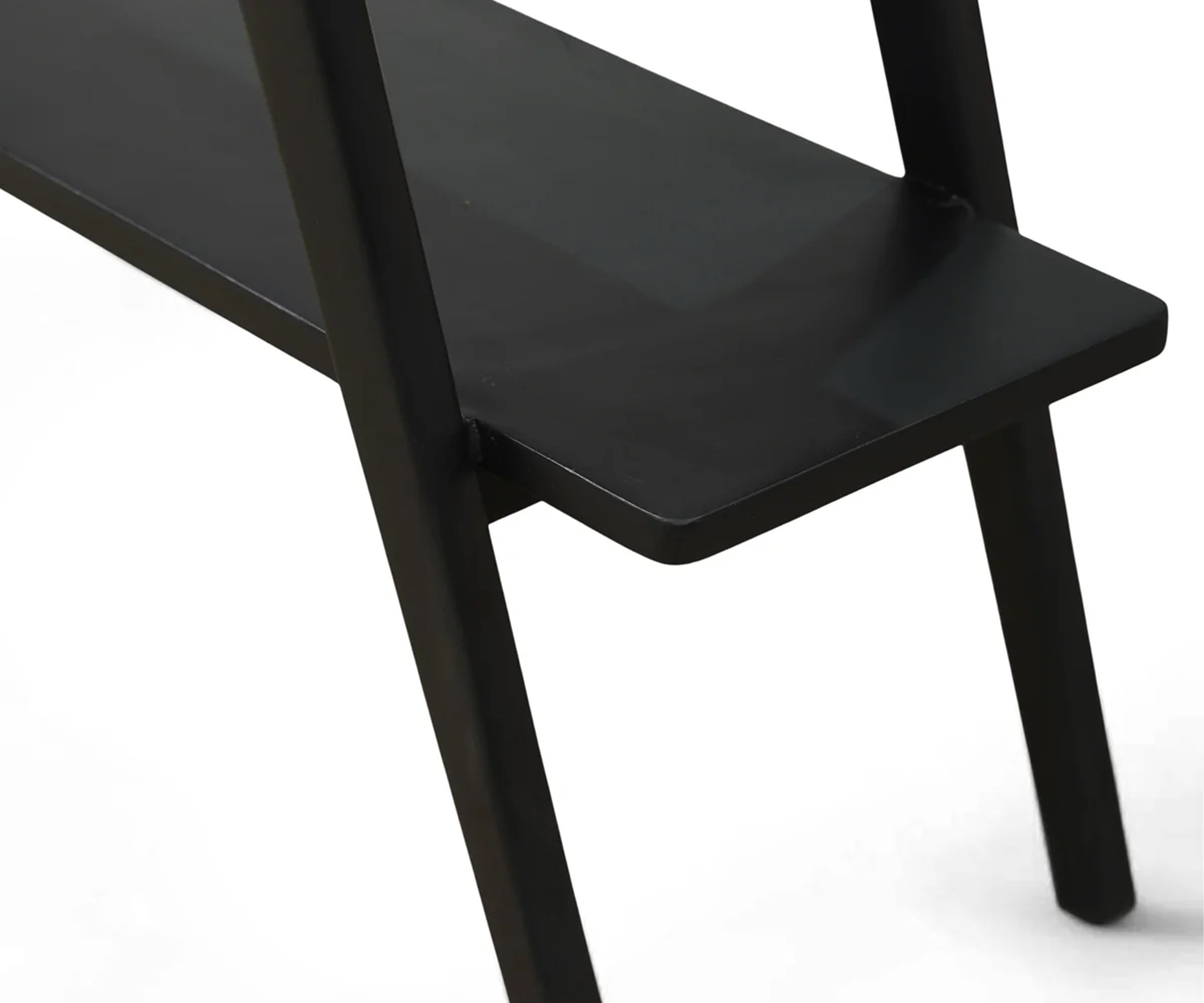 Danish Style Black Ladder Bookshelf with 4 Open Shelves