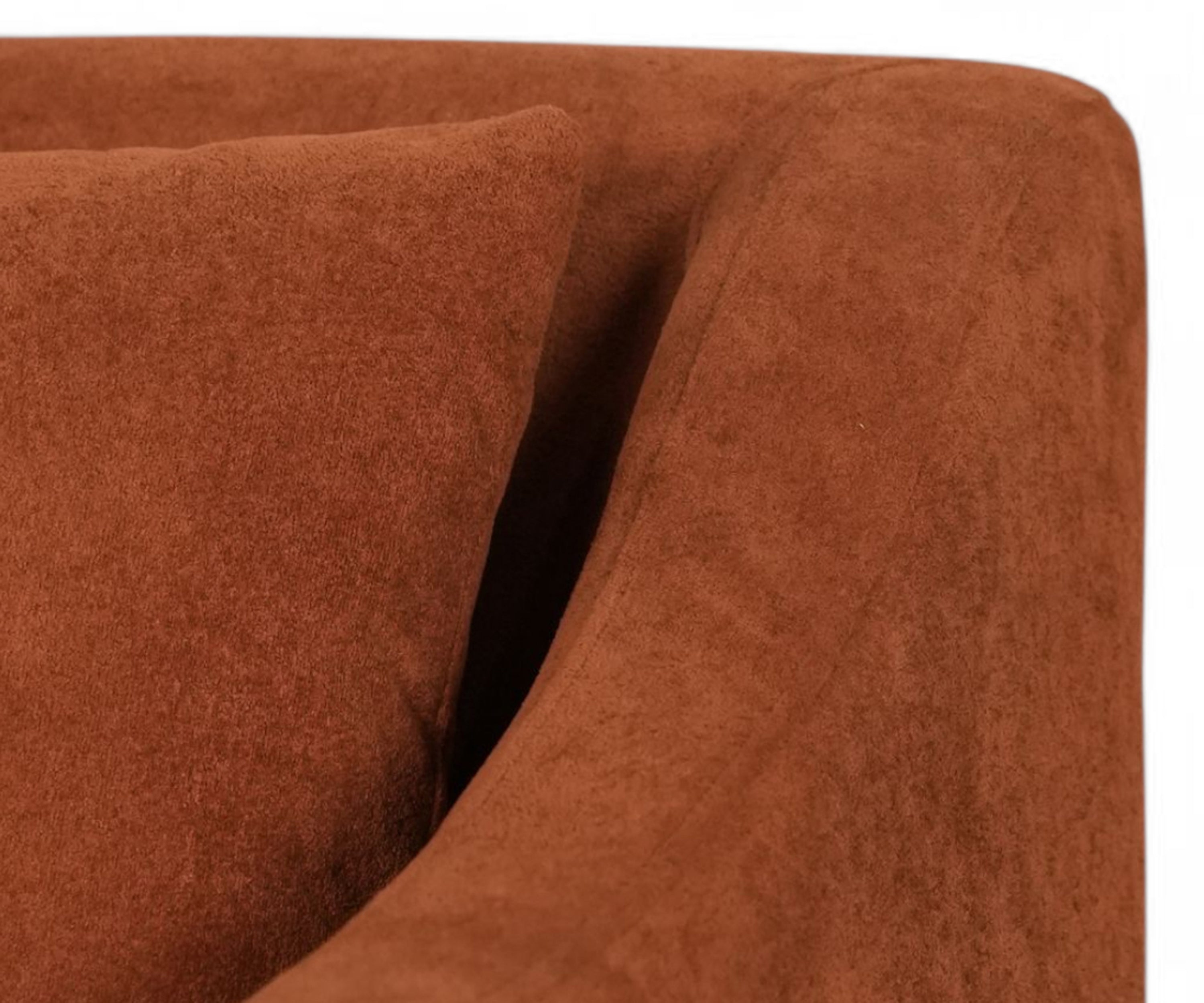 Rust Velvet 3 Seater Sofa