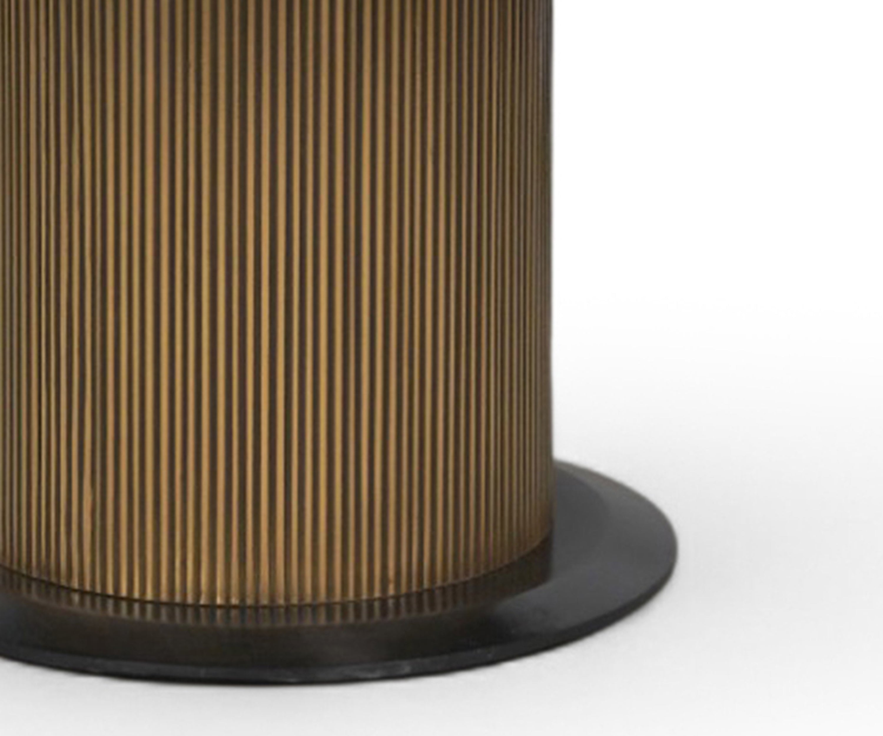 Round Marble Brass Fluted Dining Table