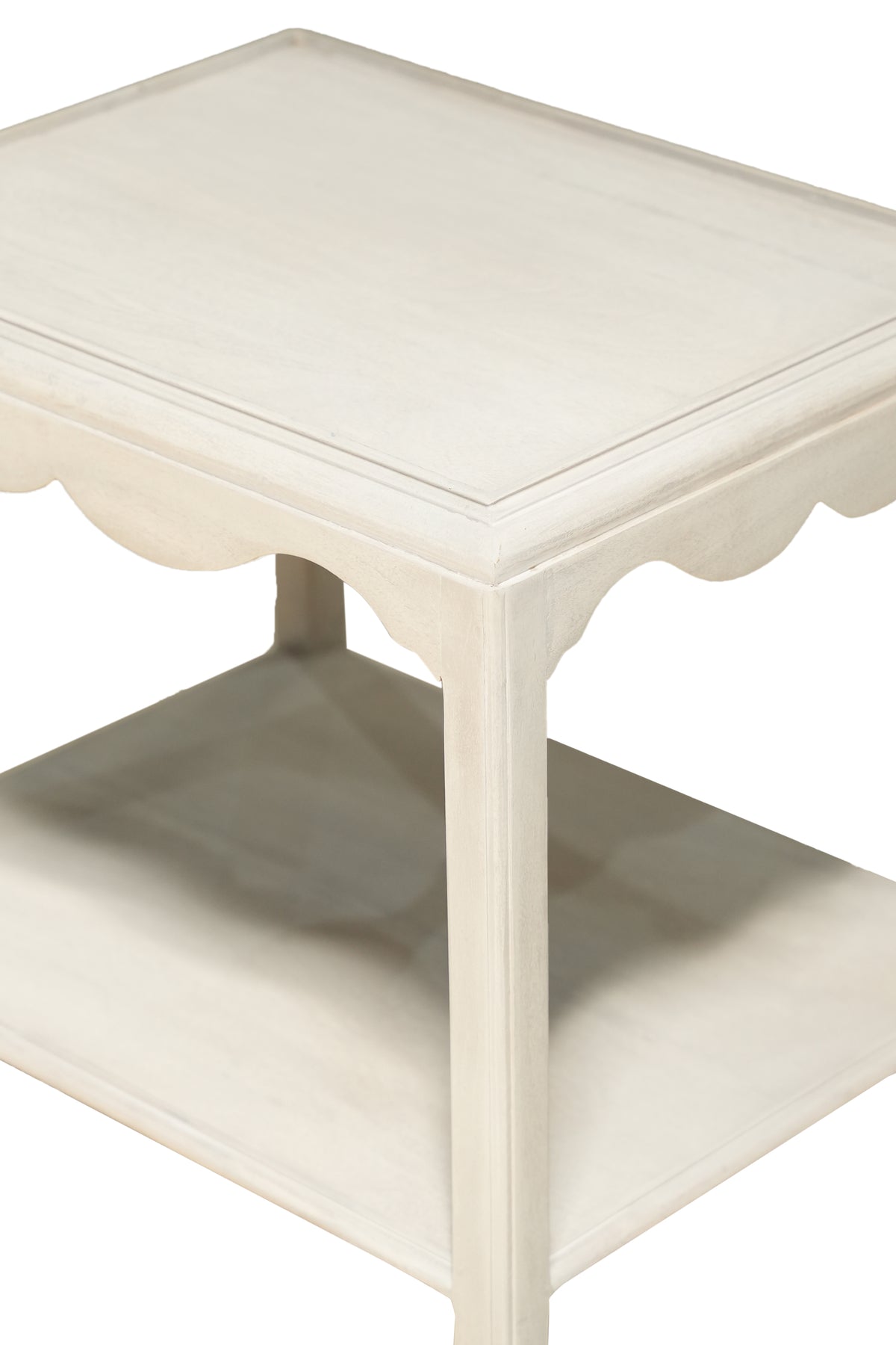 Ivory Wooden Two Tier Side Table