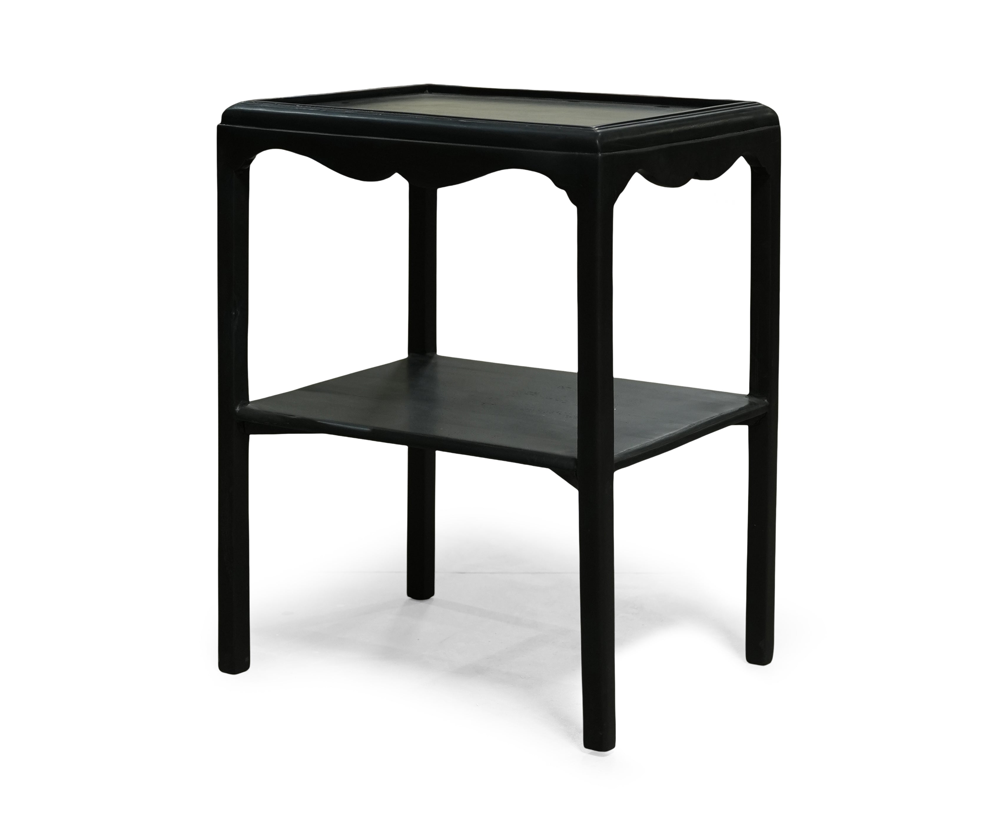 Black Wooden Two Tier Side Table