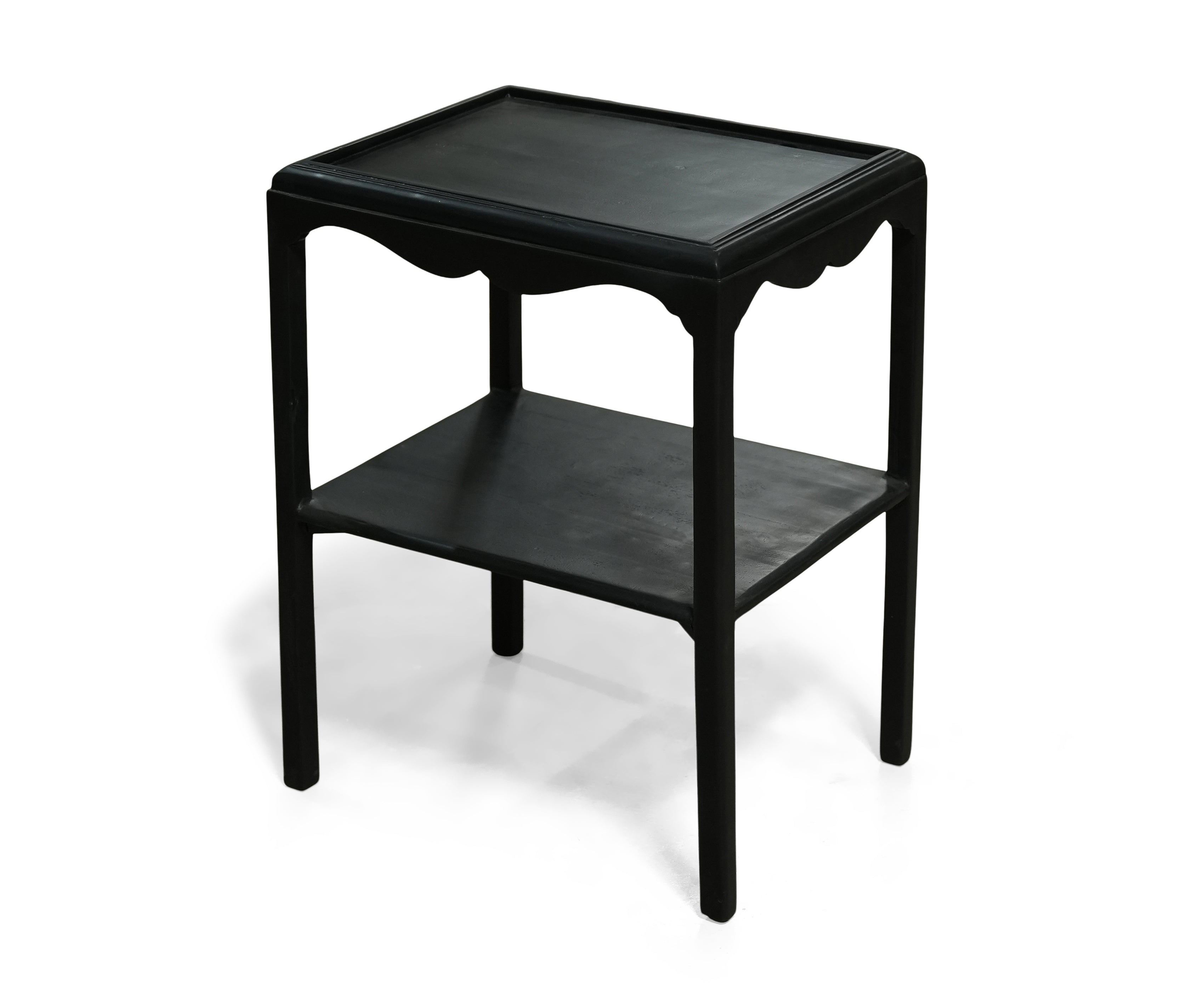 Black Wooden Two Tier Side Table
