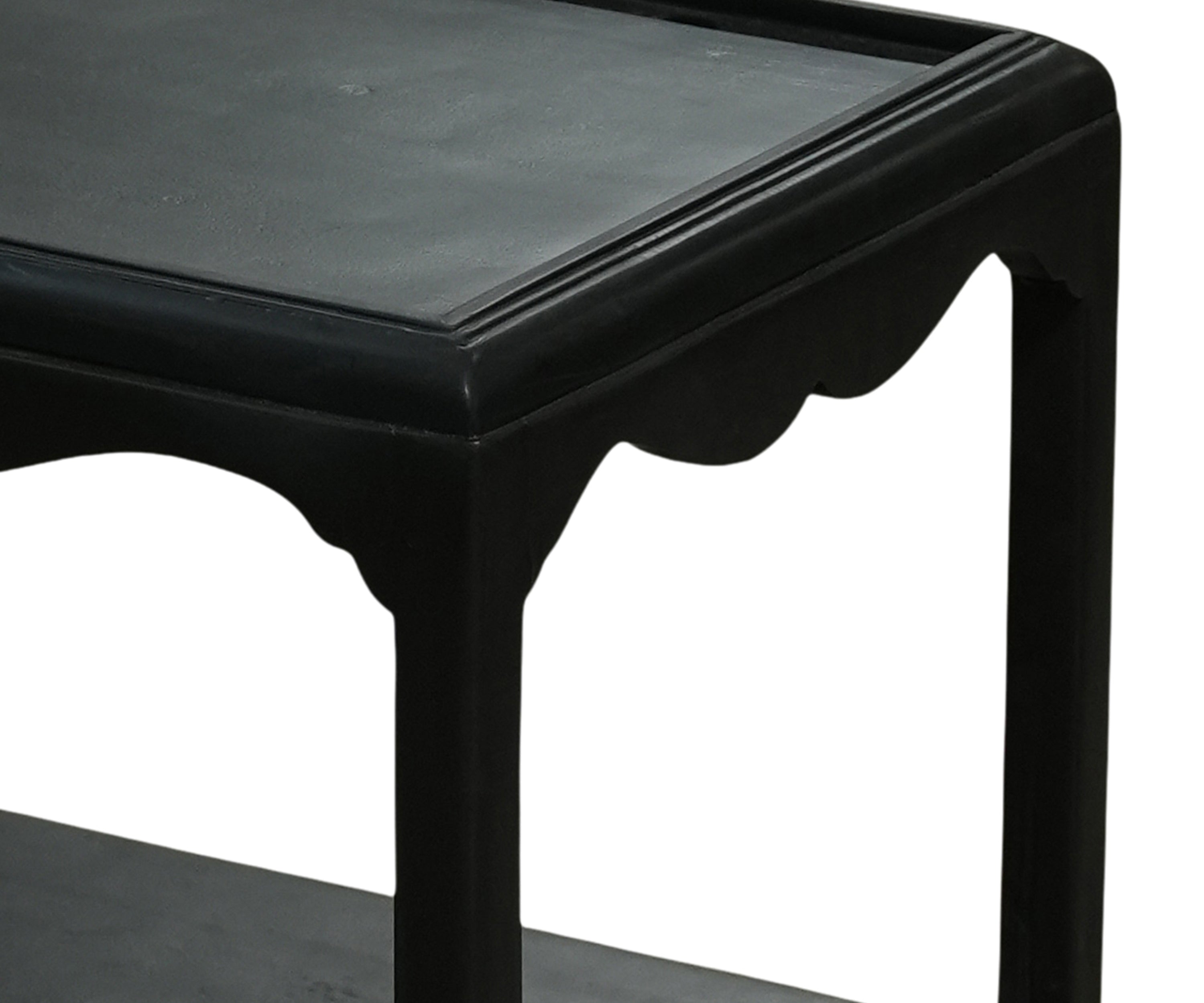 Black Wooden Two Tier Side Table