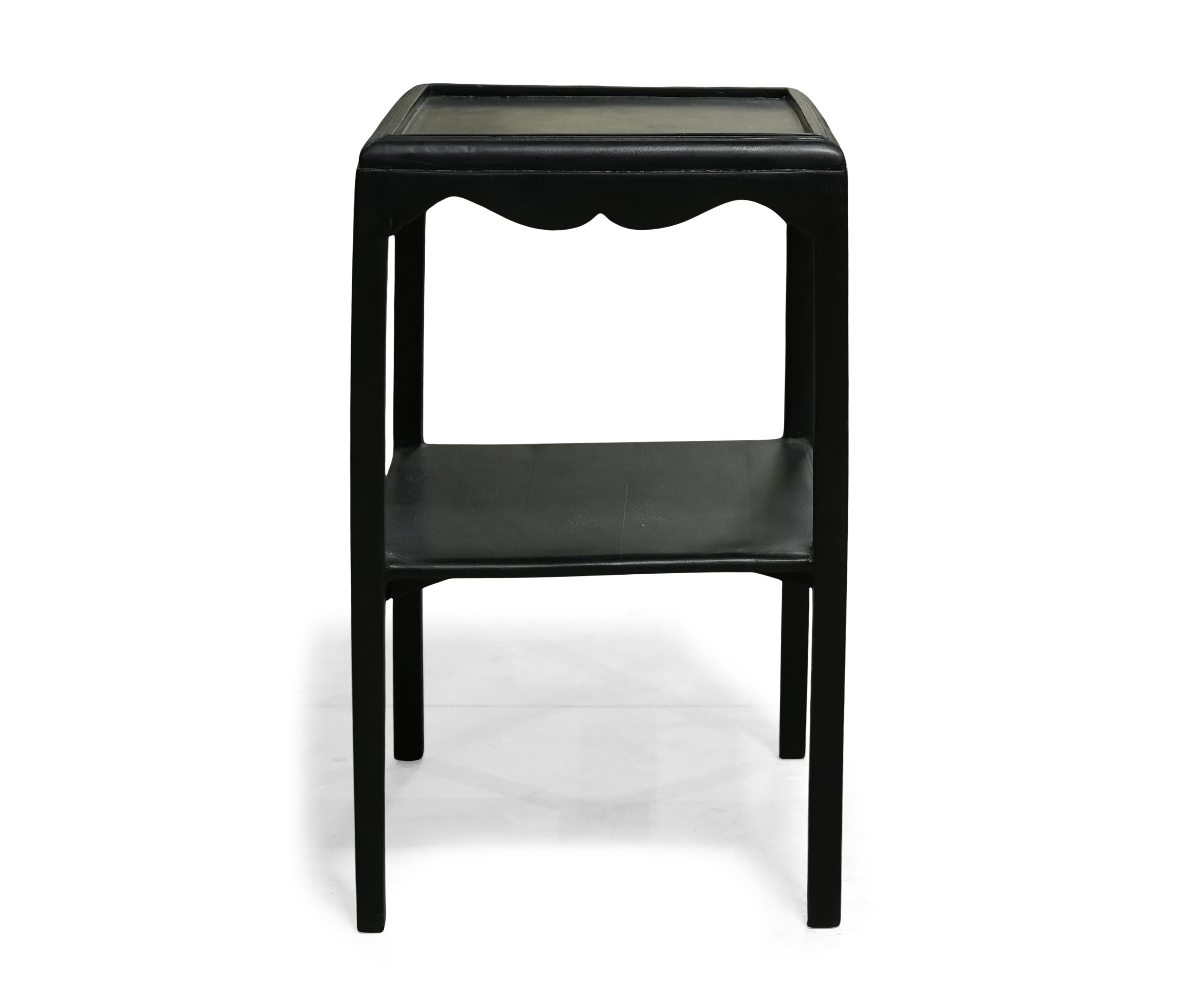 Black Wooden Two Tier Side Table