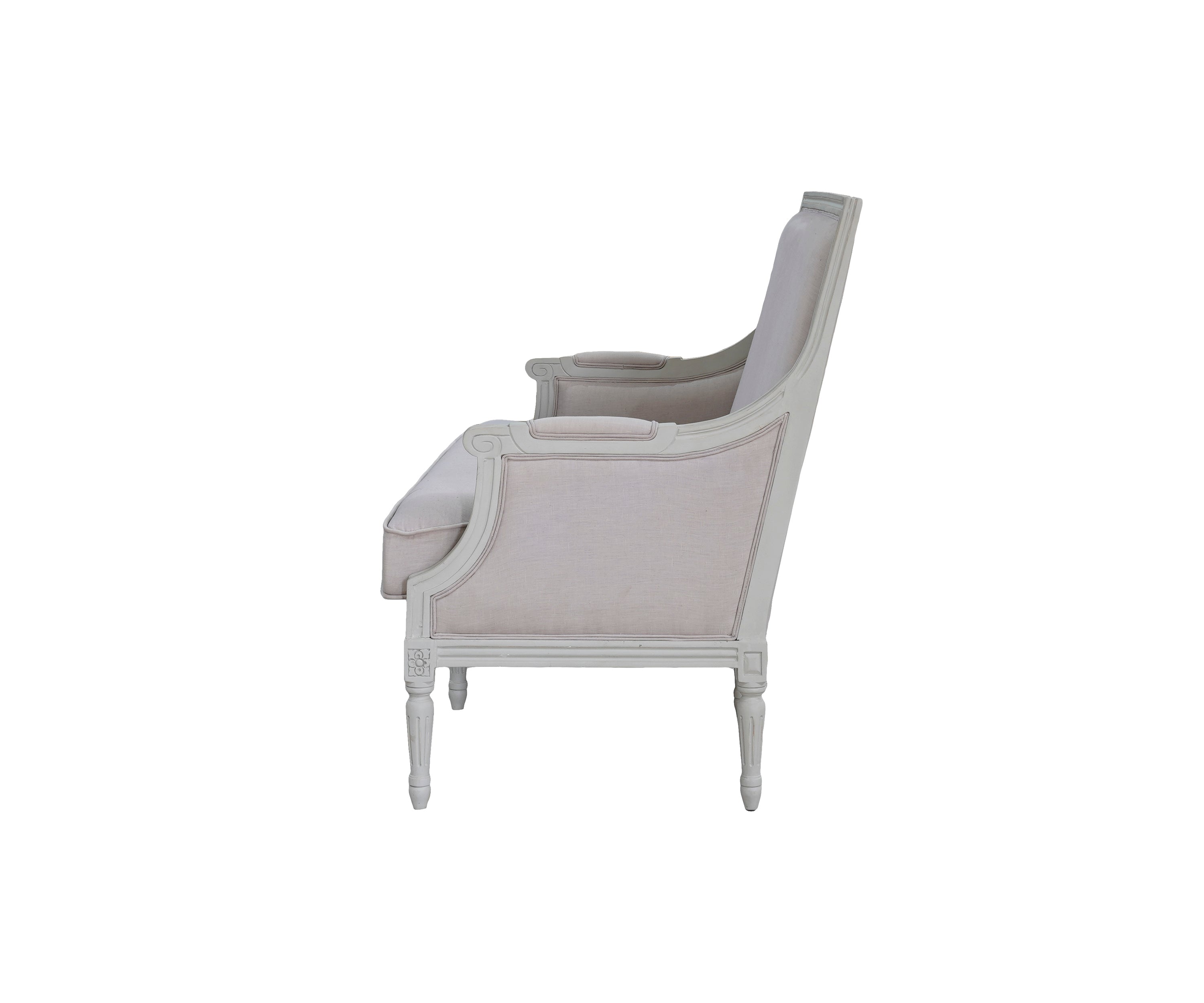 Gustavian Upholstered Two-Seater Sofa with Solid Wood Frame