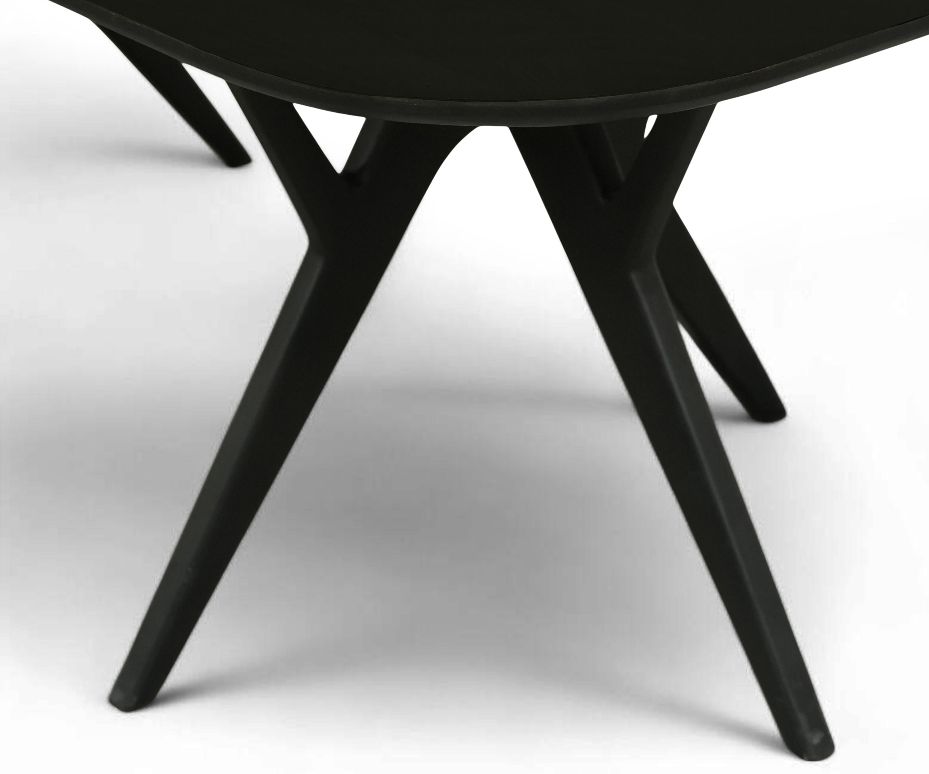 Modern Black 8 Seater Dining Table with Sculptural Trestle Base