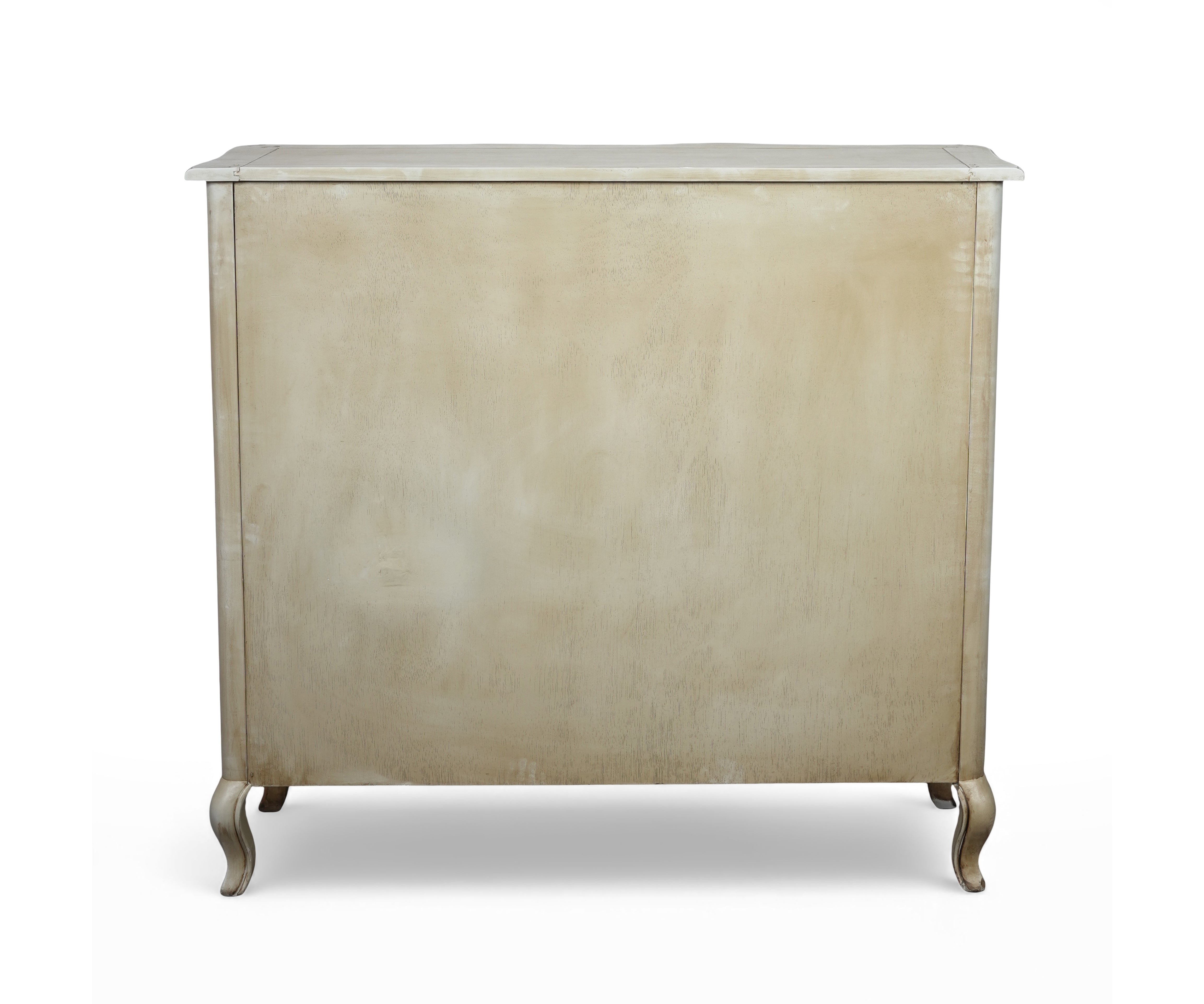 Gustavian Ivory Acacia Wood Sideboard Cabinet with Drawers