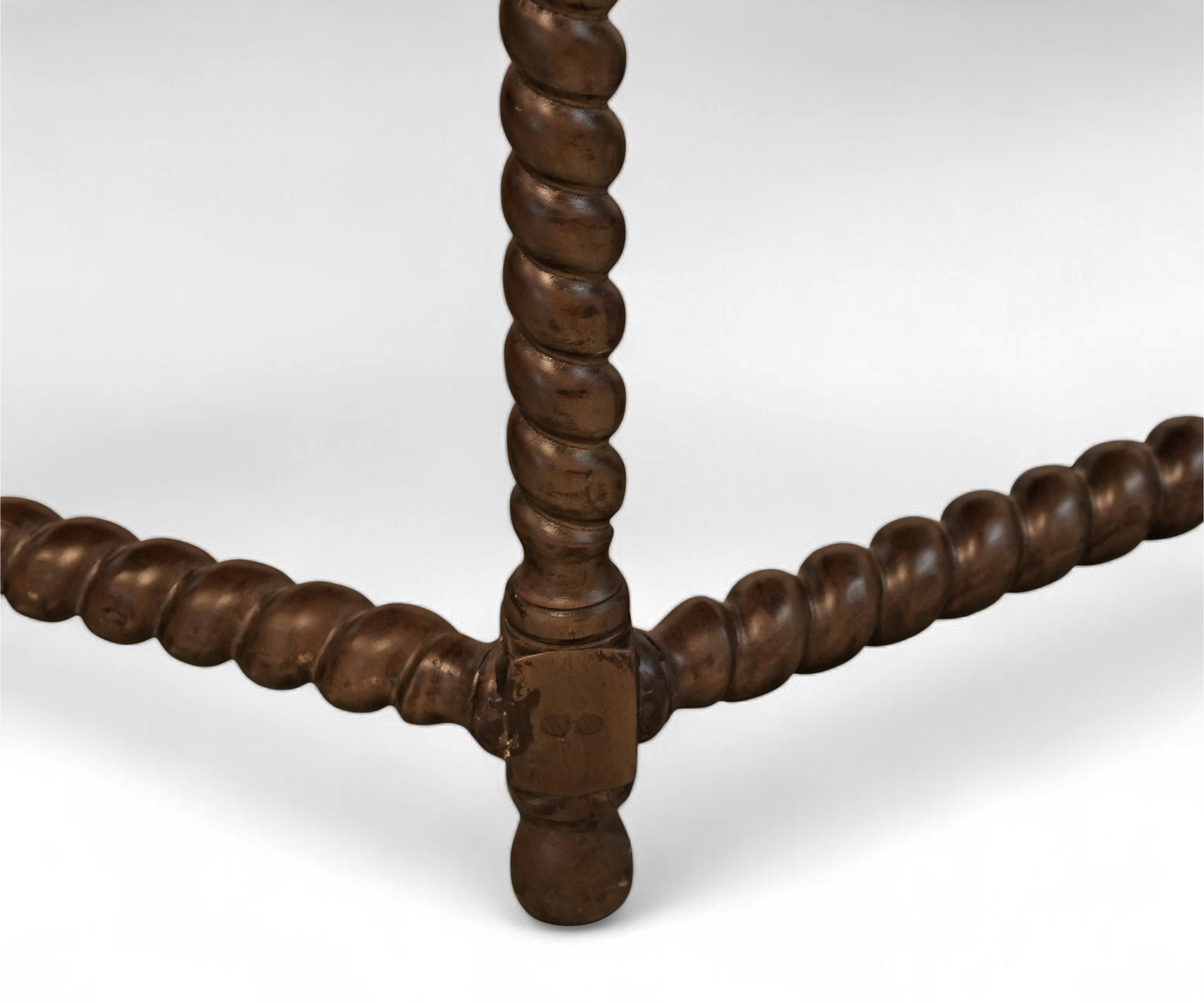 Rustic Solid Wood 6 Seater Dining Table with Barley Twist Legs