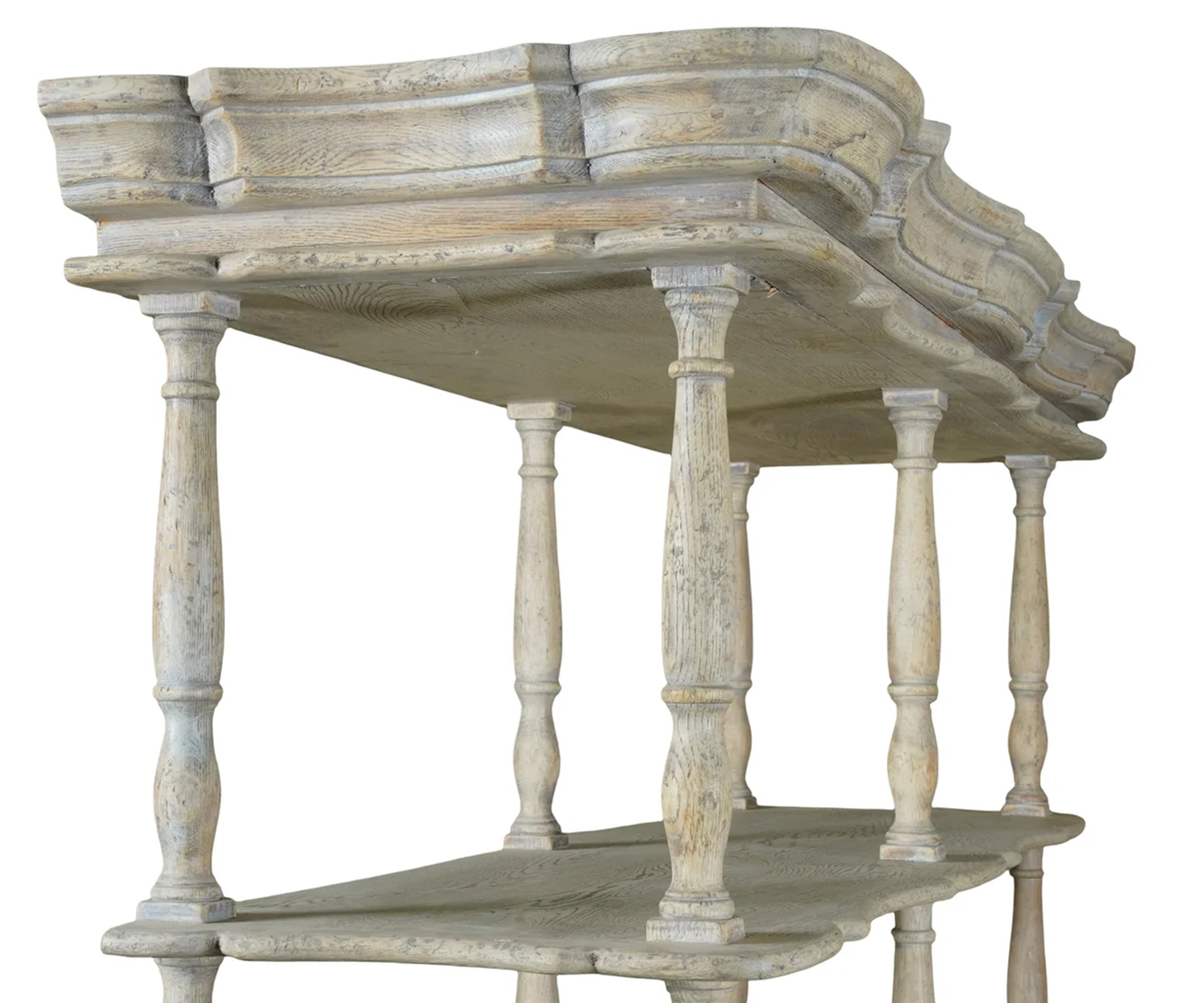 French Style Solid Wood Display Hutch Shelf Unit