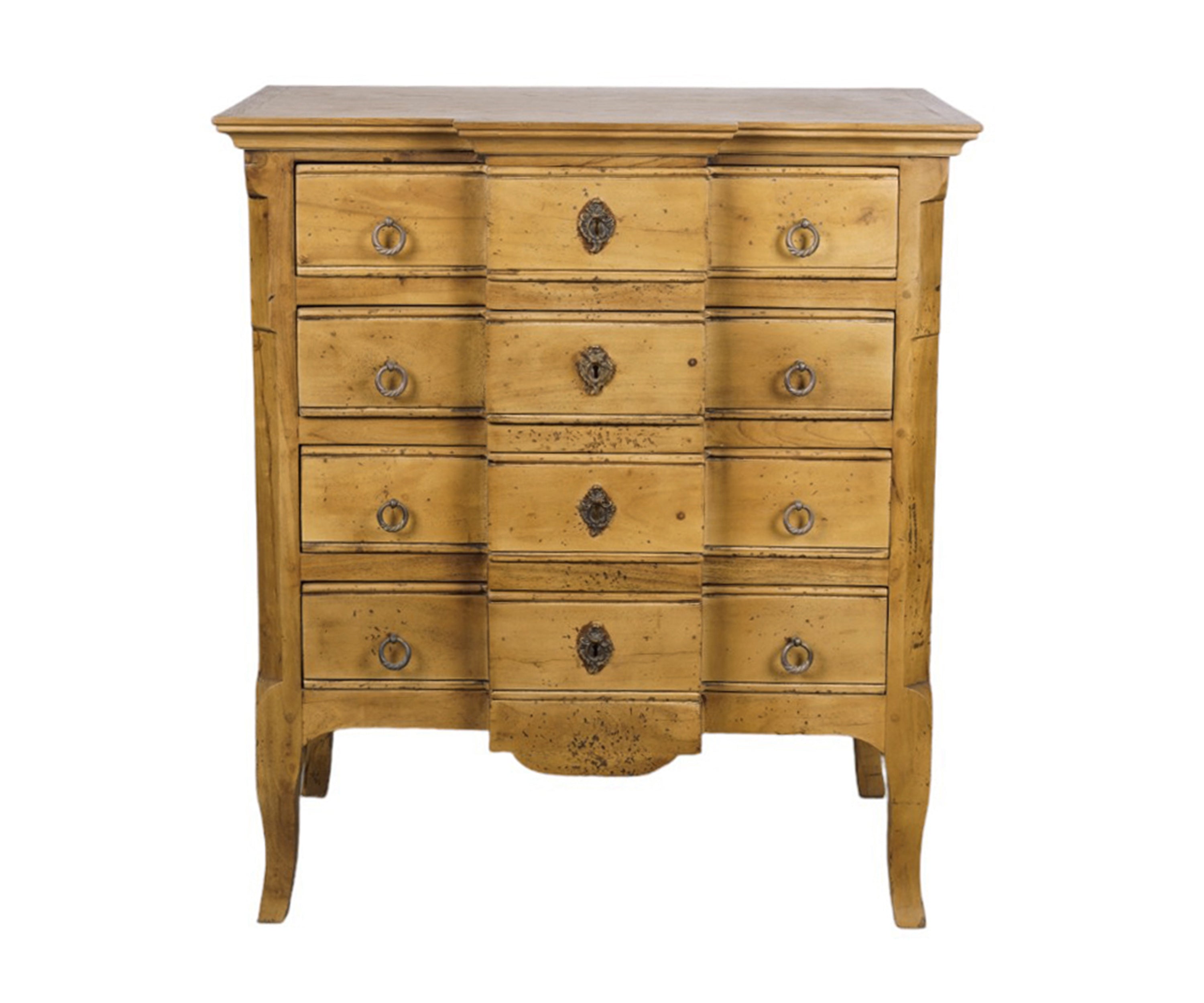 Mid Century Chest of Drawers in Distressed Wood Finish