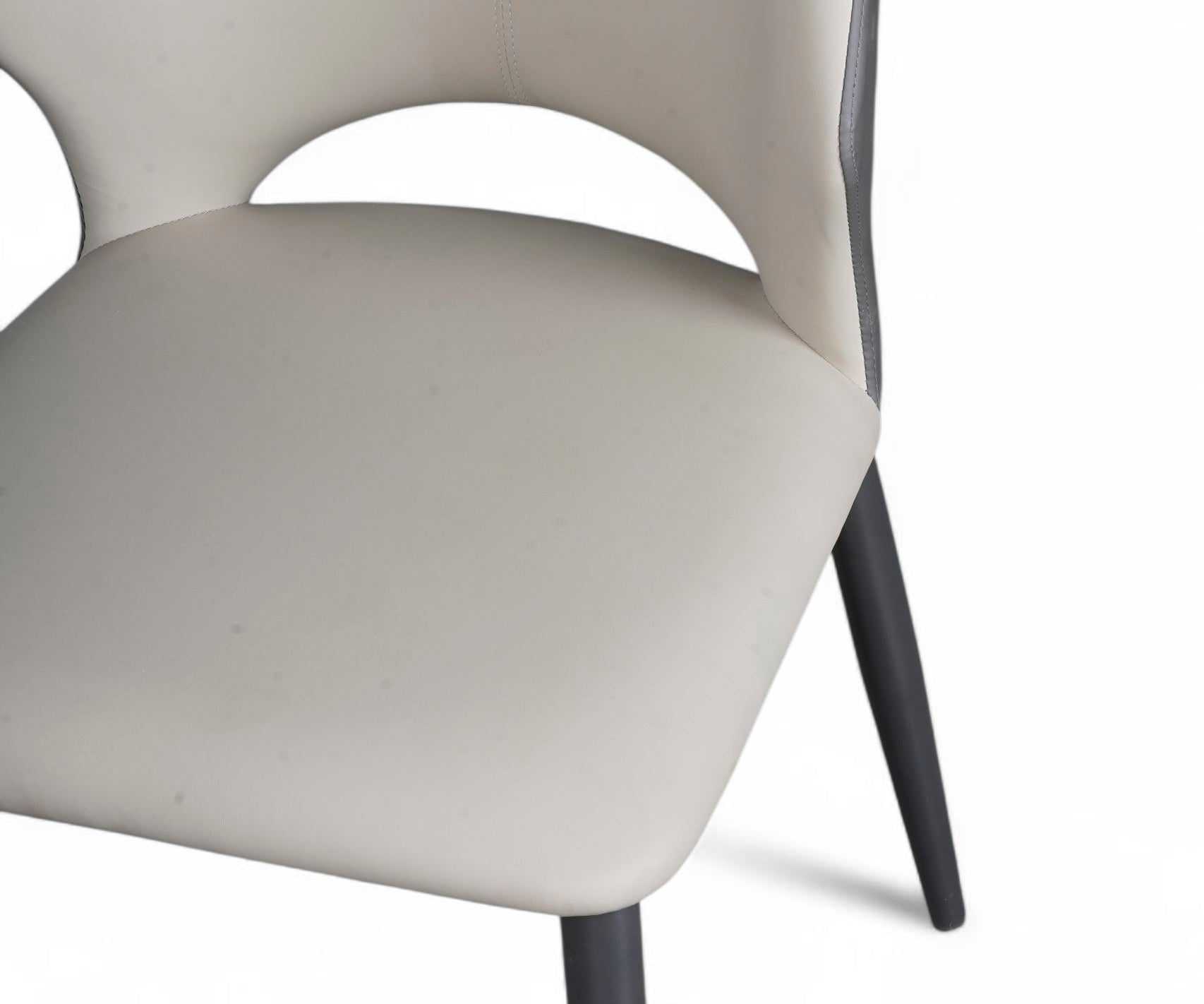 Ivory Contour High-Back Dining Chair with Black Frame