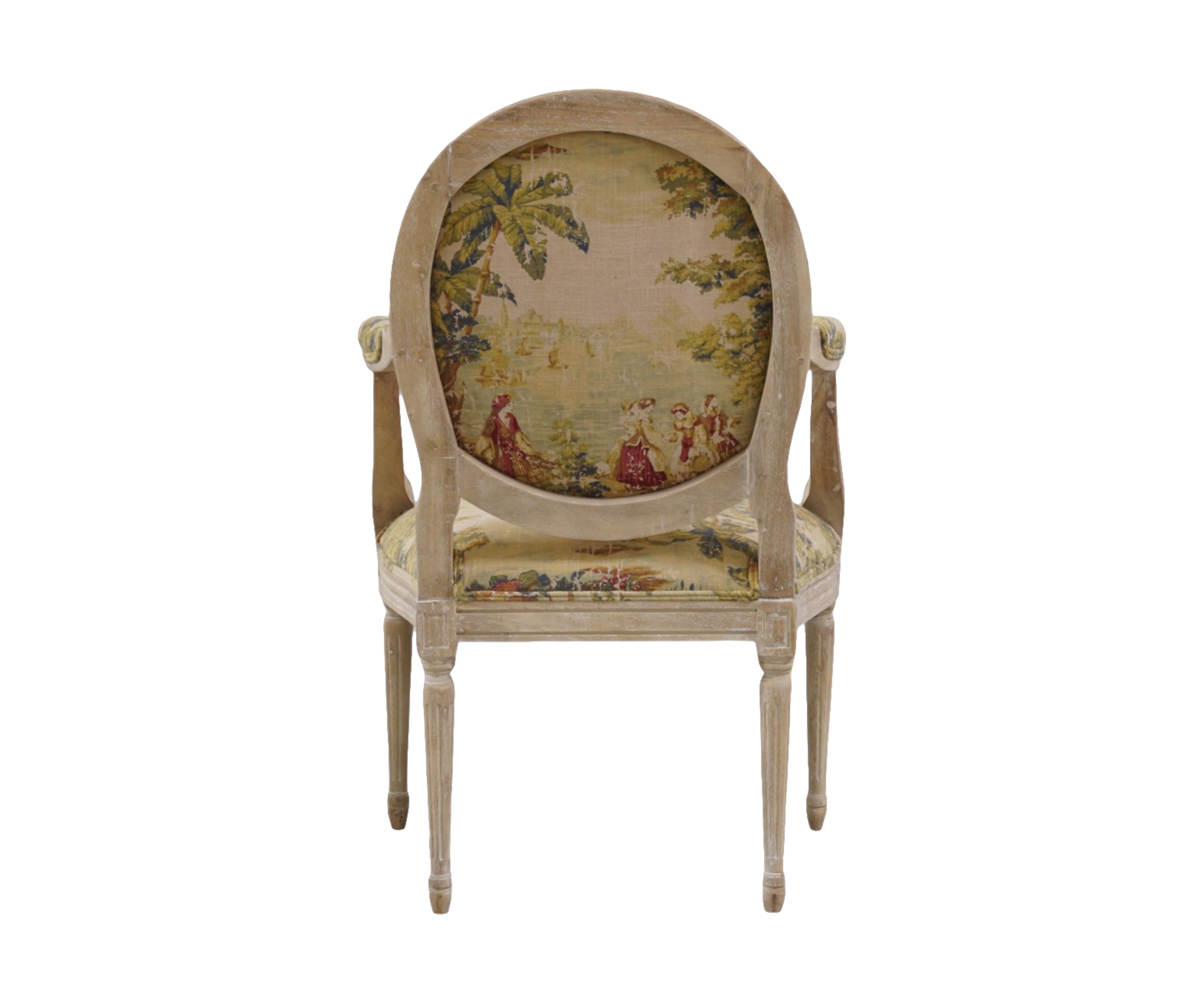 Gustavian Oval Back Armchair with Fluted Legs