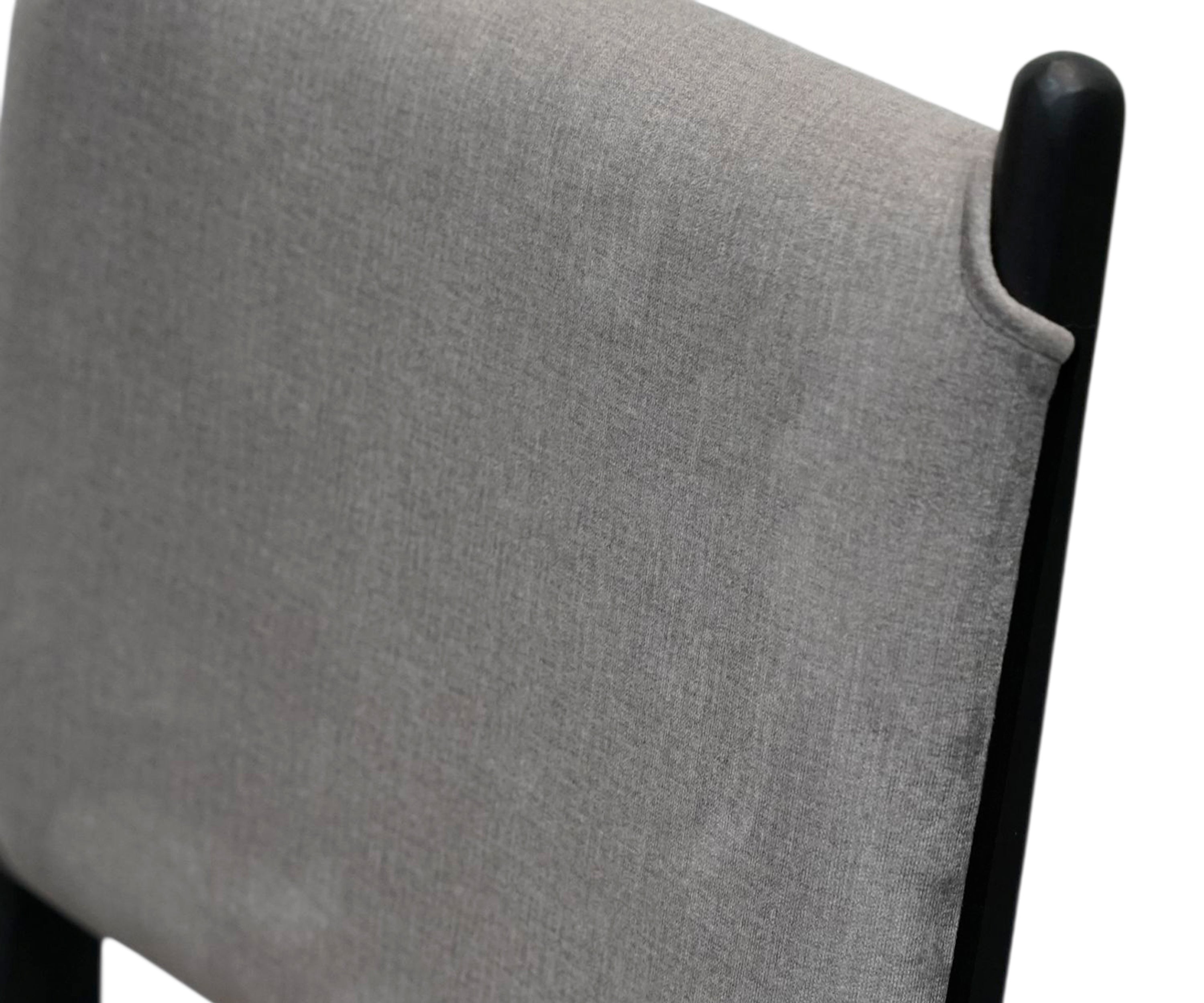 Ash Grey Panel Back Dining Chair with Black Wood Frame