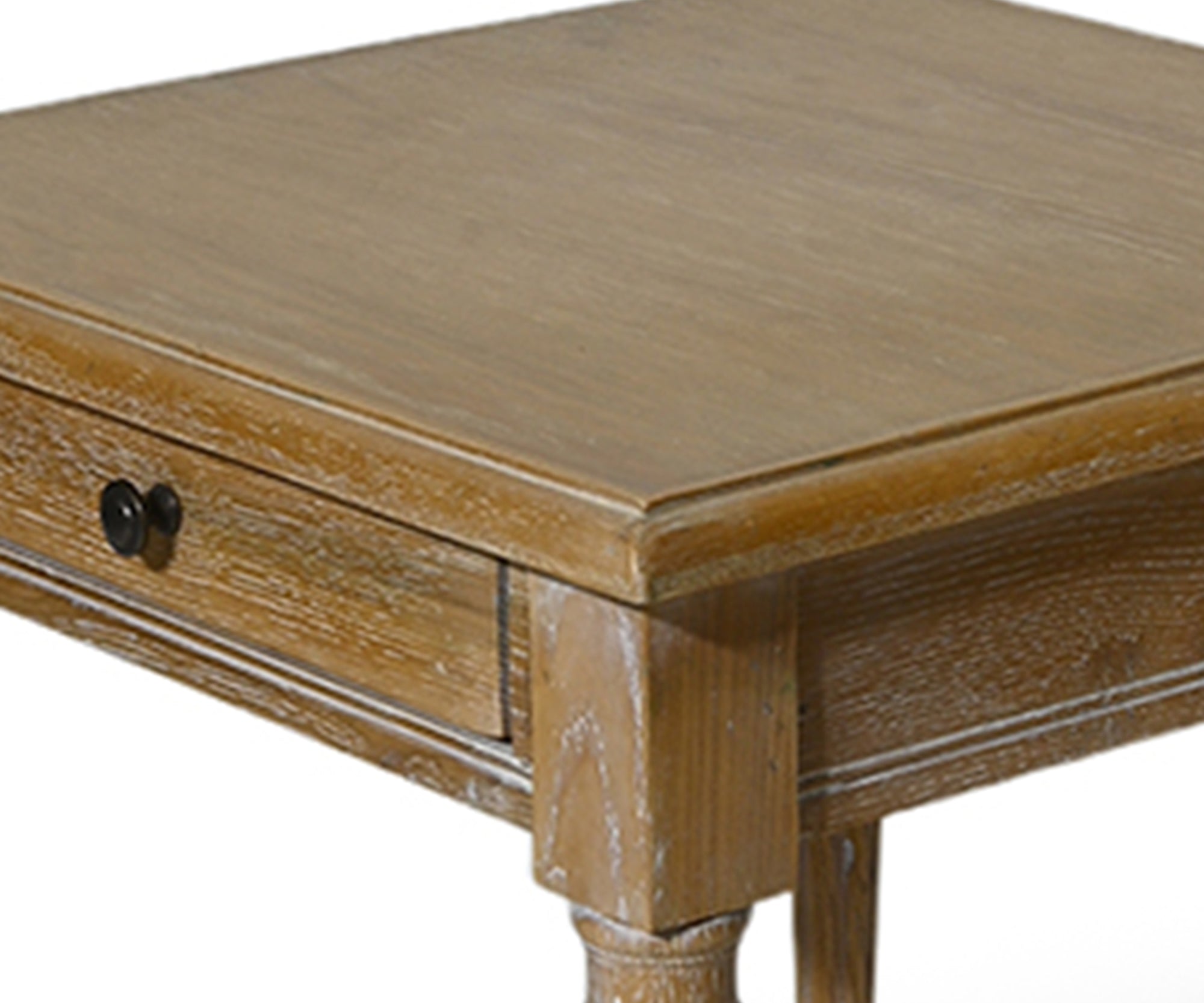 Natural Oak Gustavian Bed Side Table with Drawer