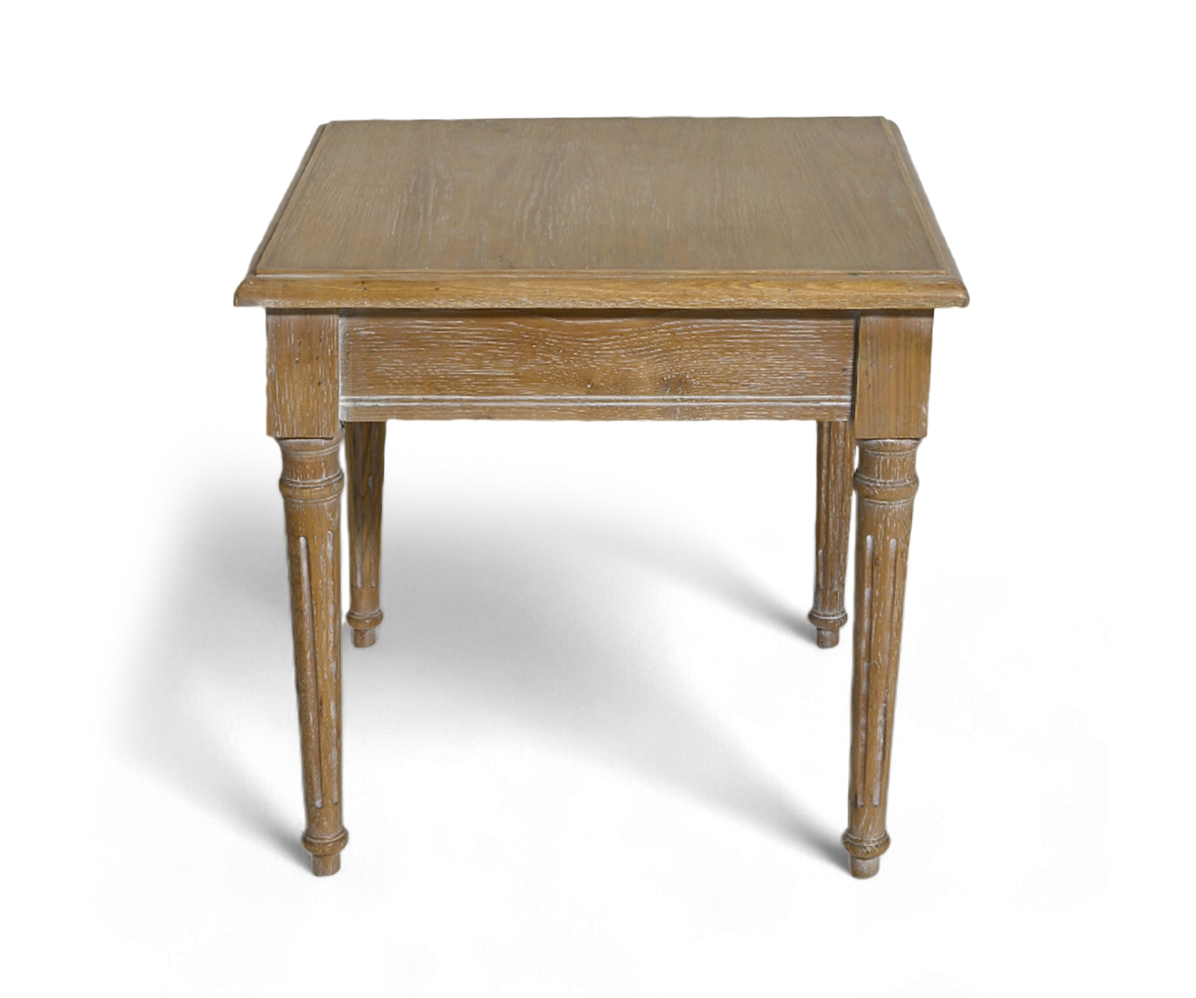 Natural Oak Gustavian Bed Side Table with Drawer