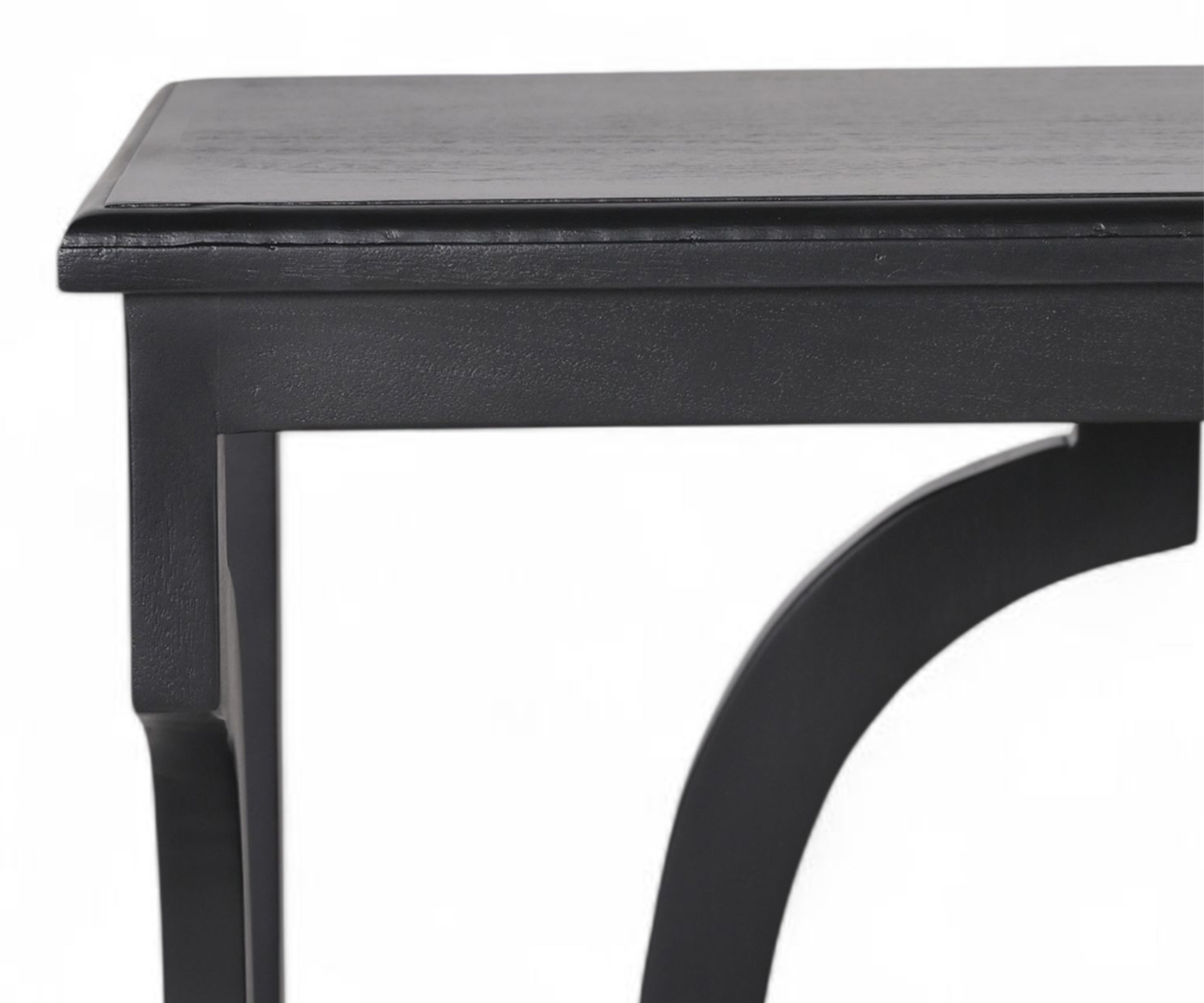 Black Architectural Console Table with Geometric Frame with Shelves