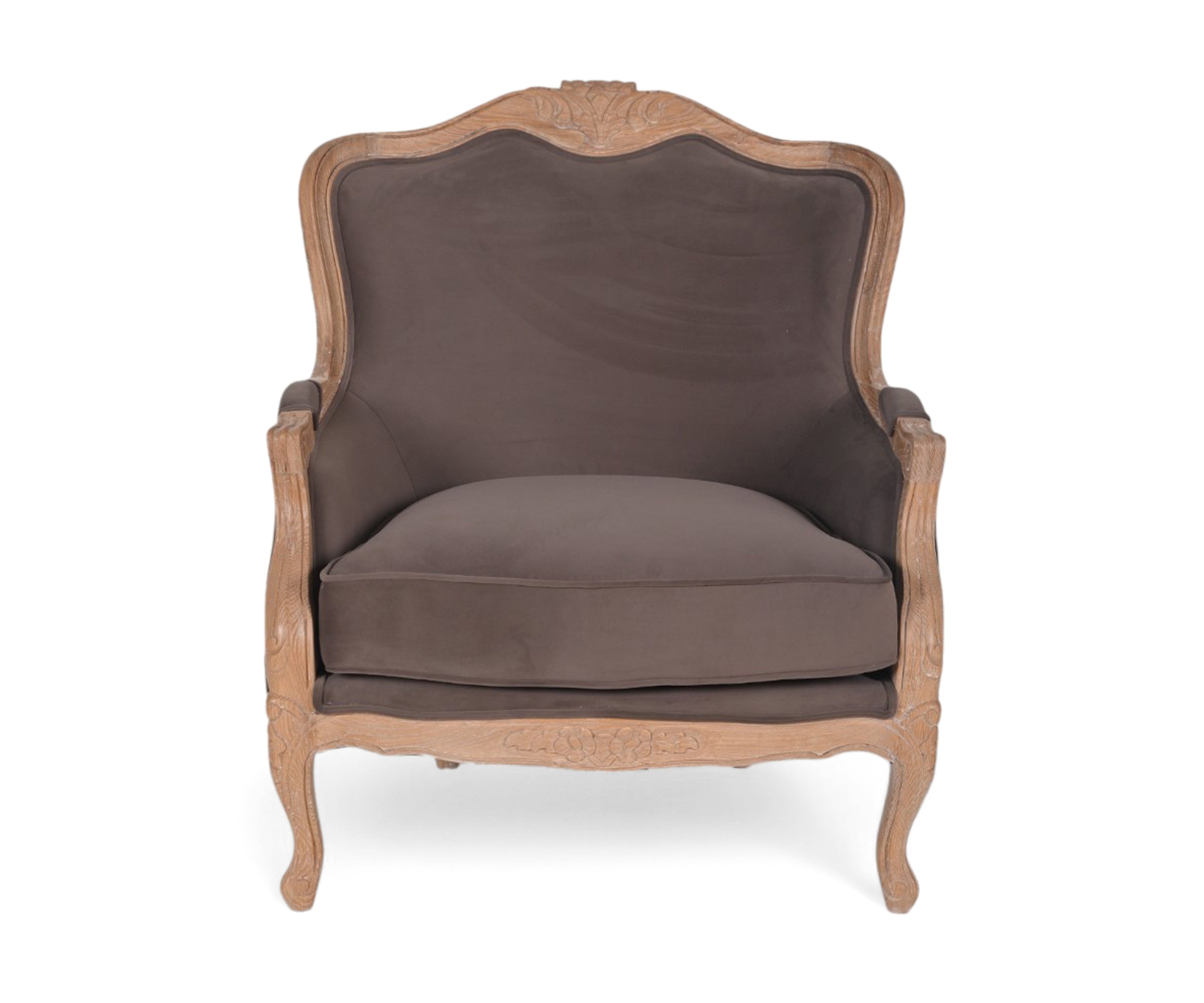 Royal Velvet Finish Majestic Carved Sofa Chair