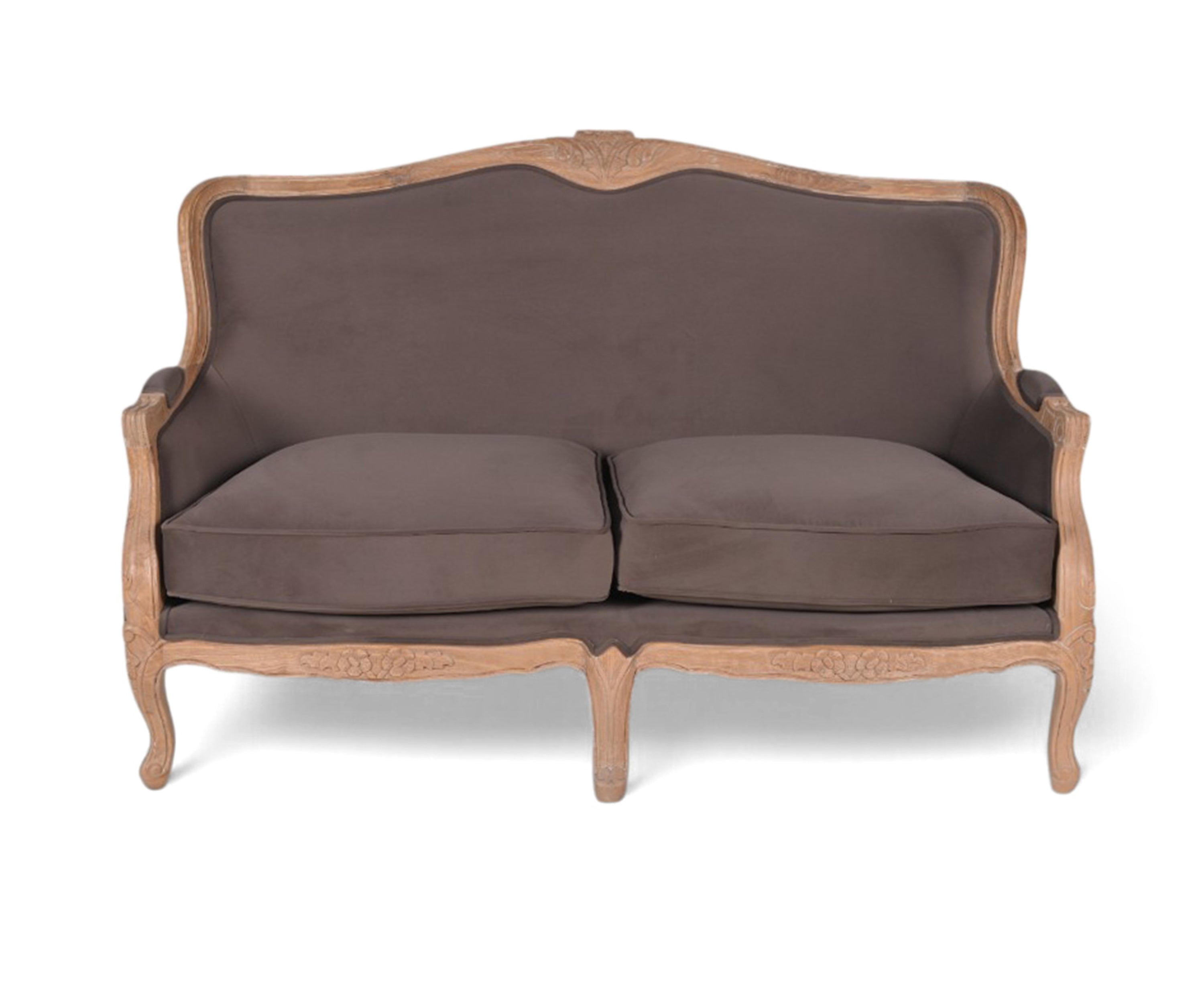 Royal Velvet Finish Majestic Carved 2 seater Sofa
