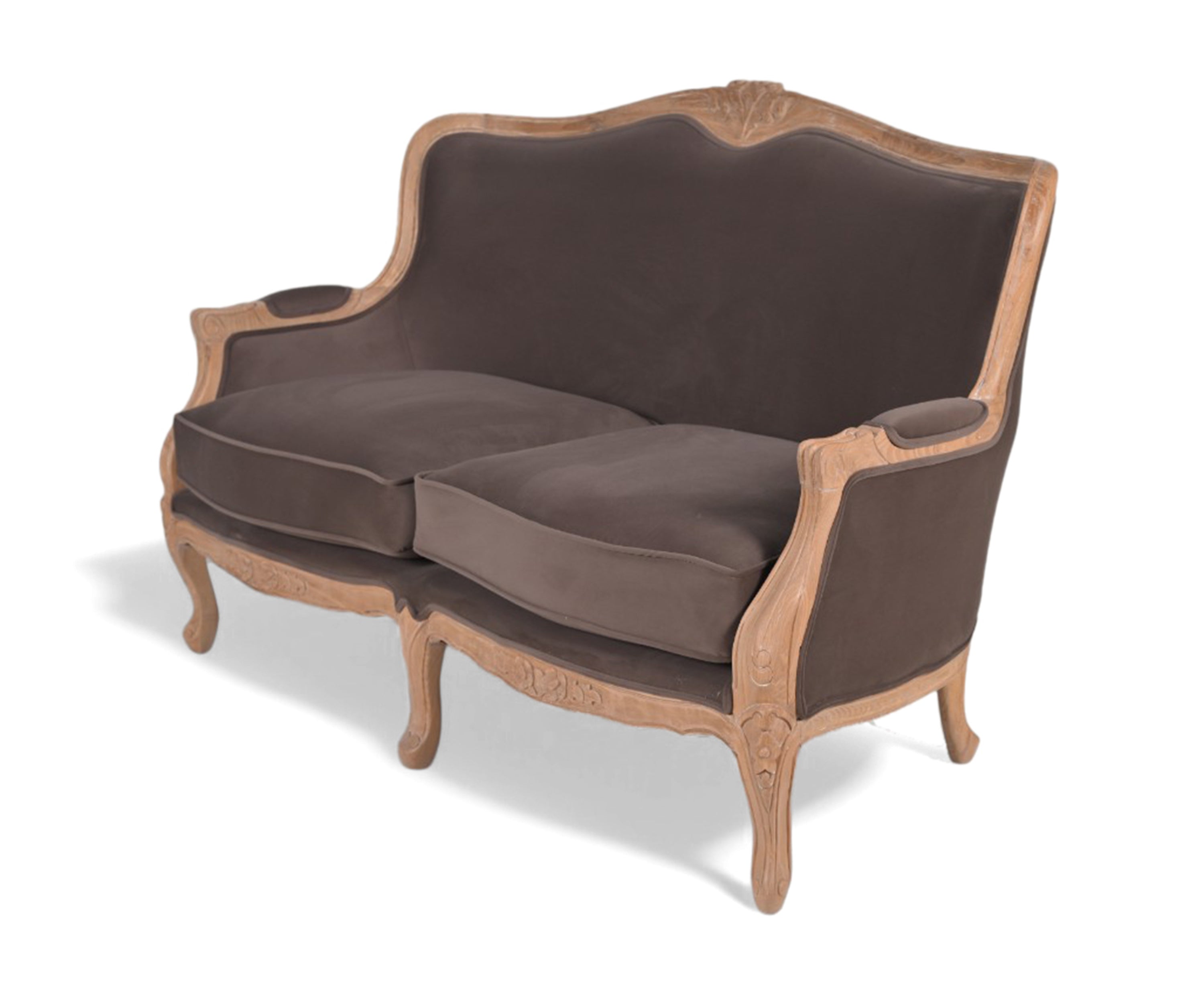 Royal Velvet Finish Majestic Carved 2 seater Sofa