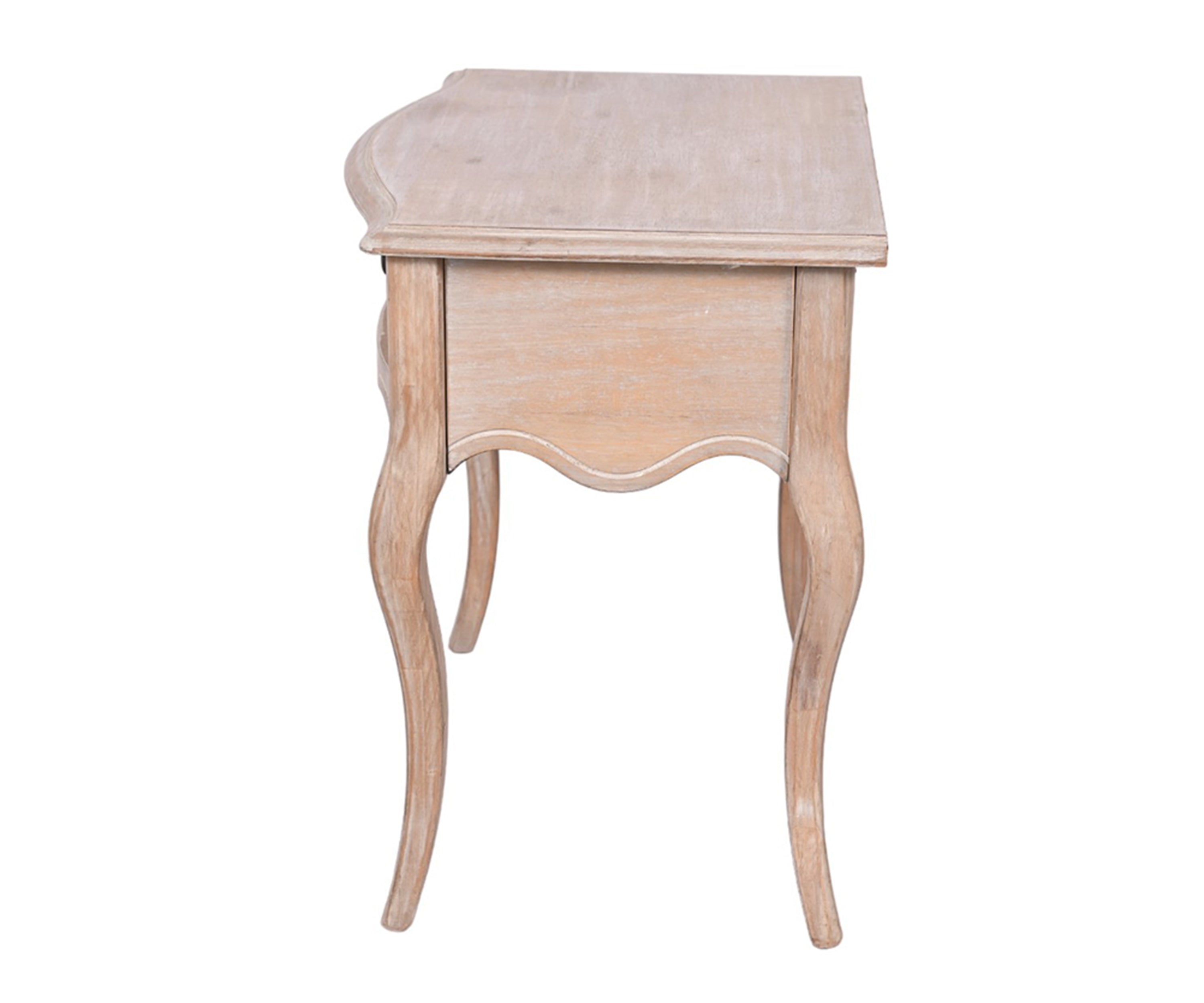 Antique Wood 1-Drawer Nightstand with Brass Handle