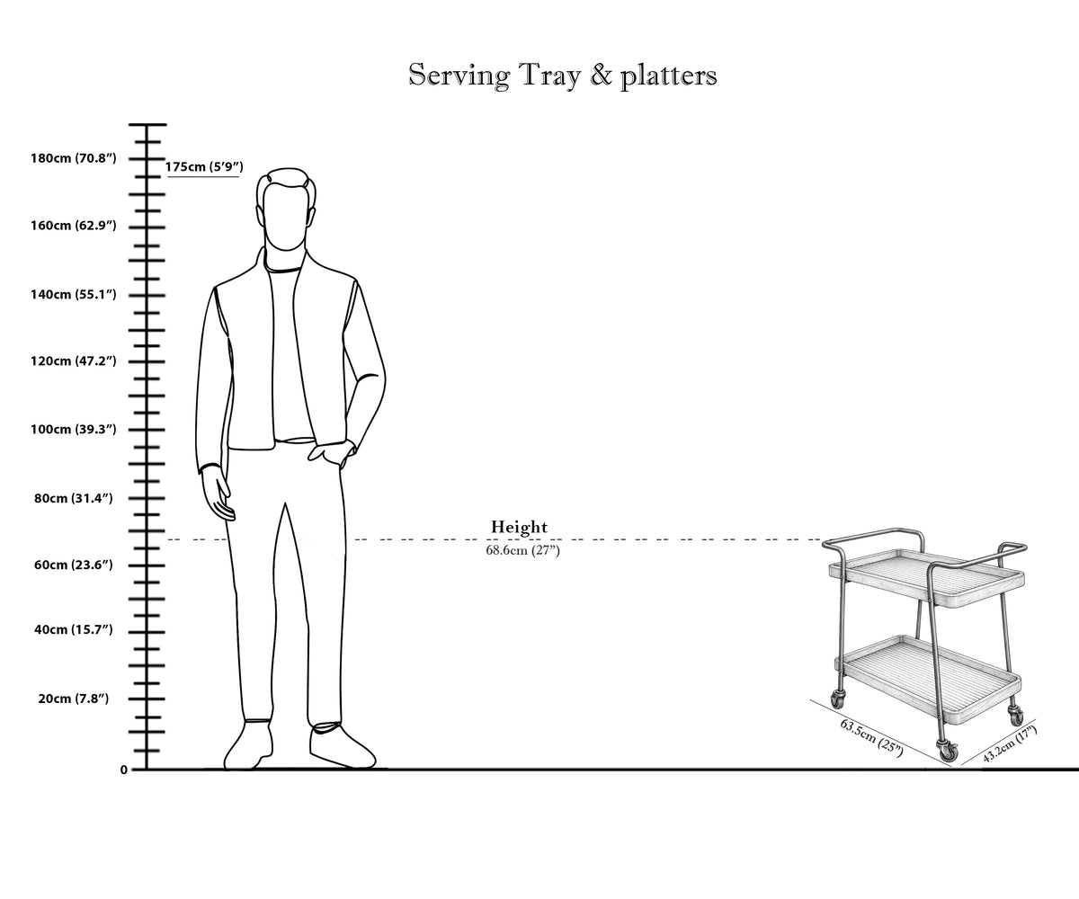 Two-Tier Wooden Frame Kitchen Trolley