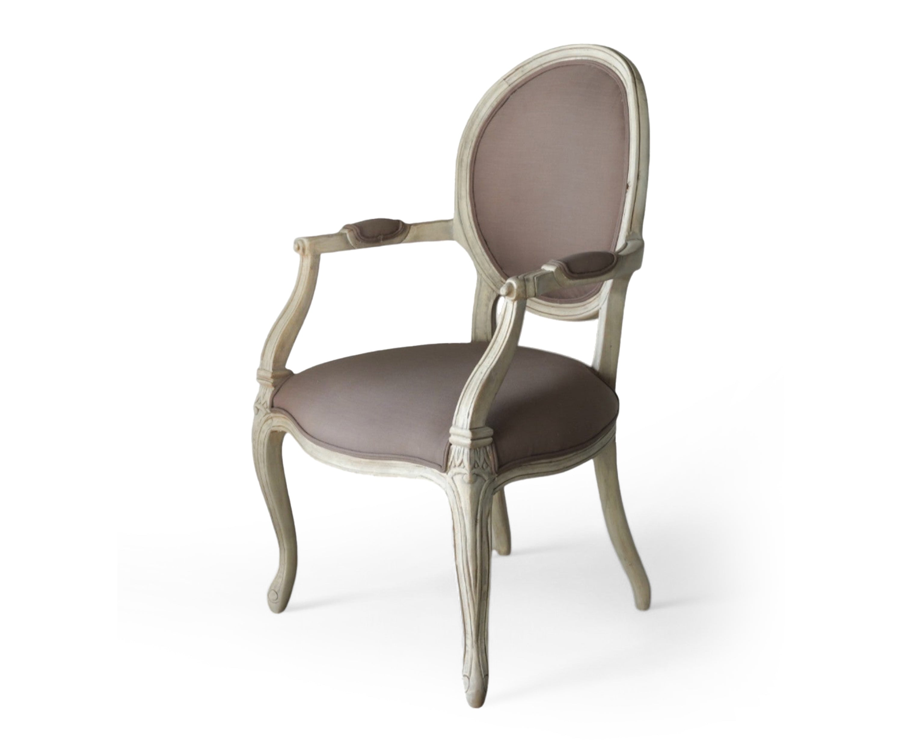 French Carved Oval Back Arm Chair