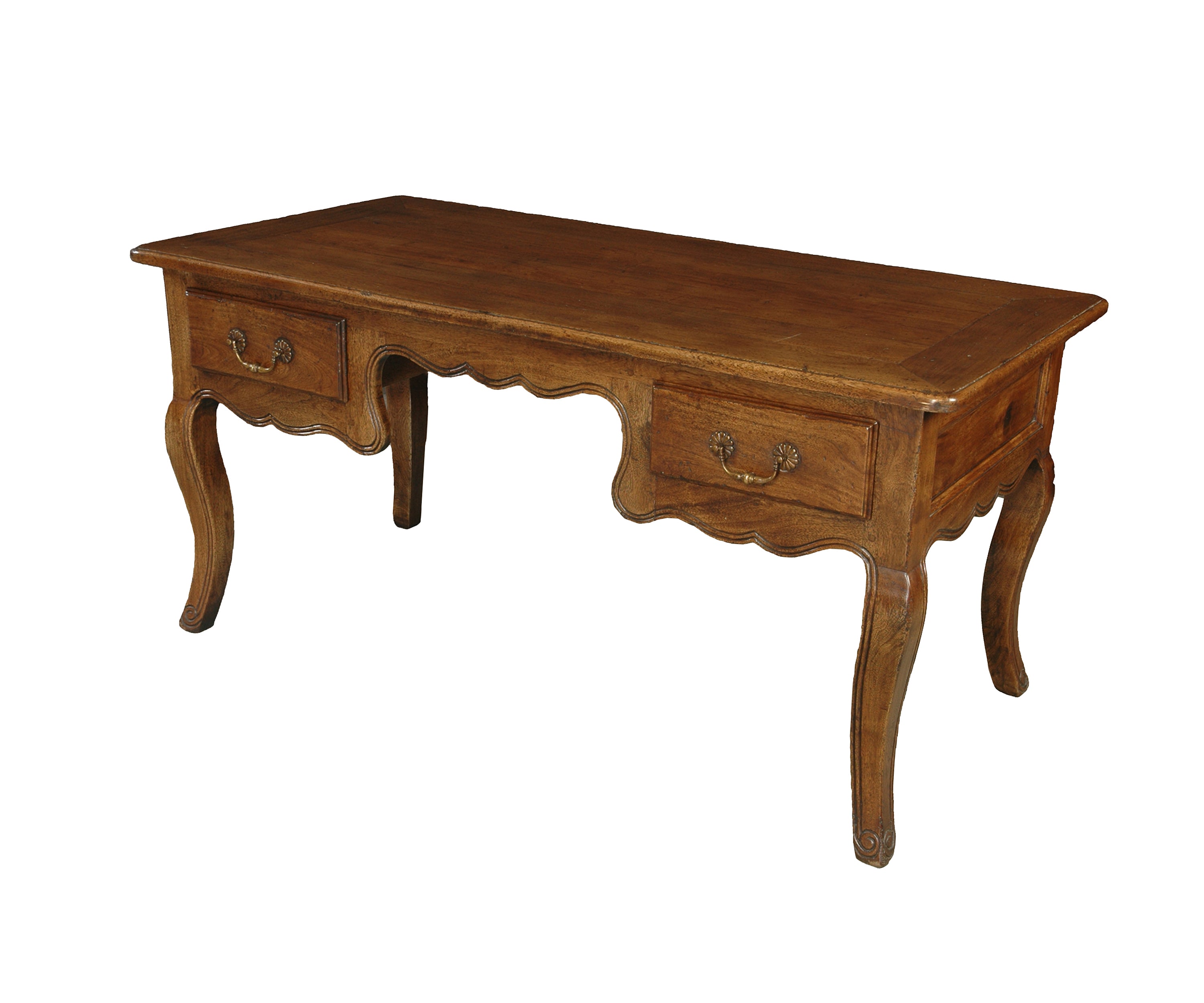 French Provincial Solid Wood Study Table with Two Drawers