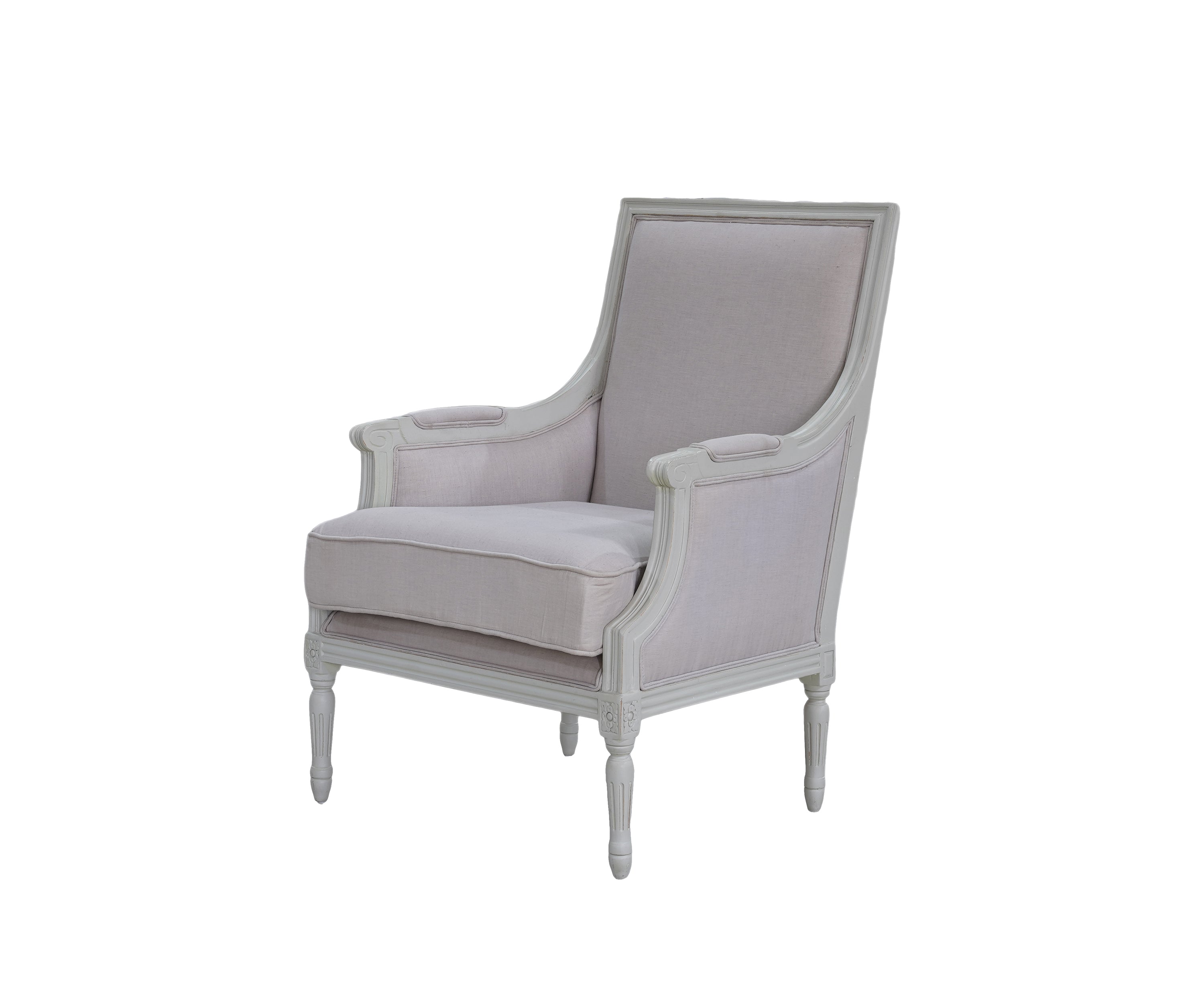 Gustavian Upholstered Single-Seater Sofa with Solid Wood Frame