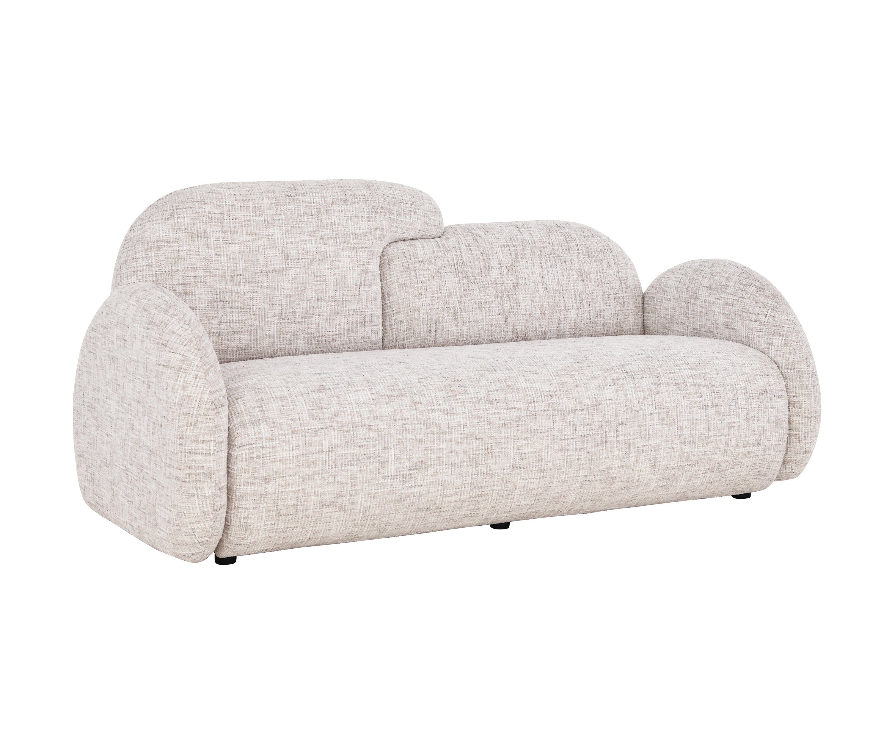 Ivory Chenille Bolster Sofa