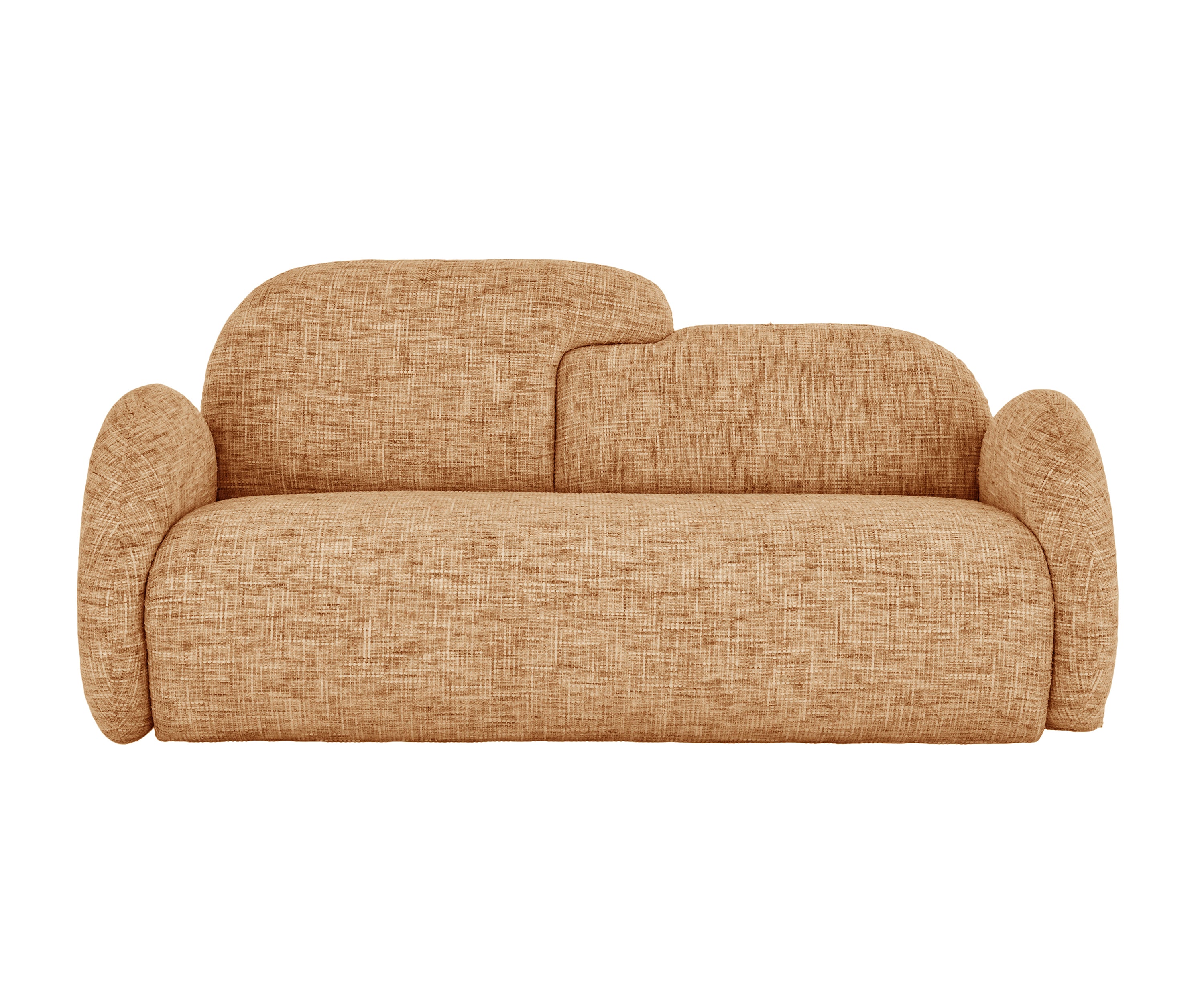 Caramel Beige Bouclé Bolster Sofa