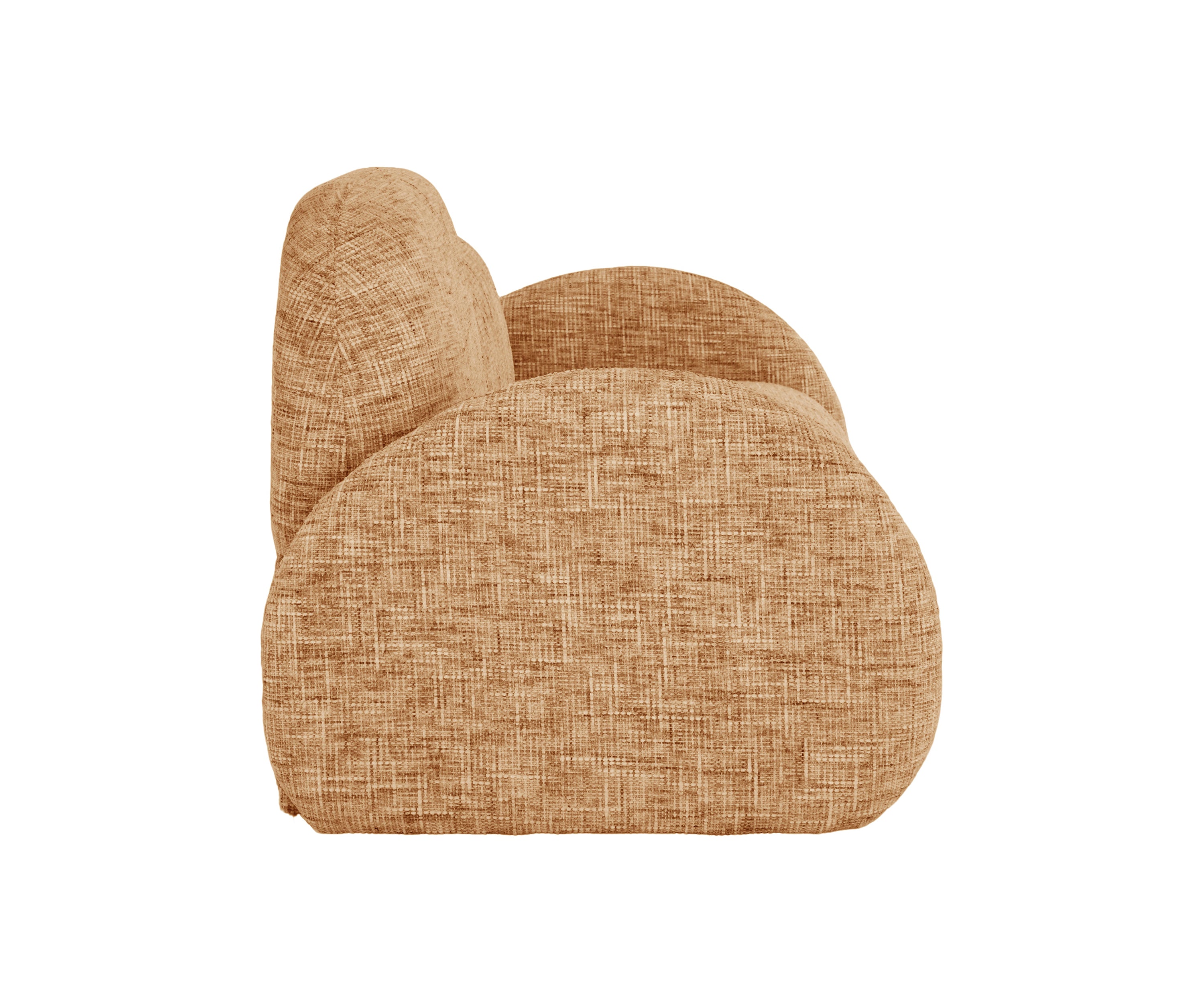 Caramel Beige Bouclé Bolster Sofa