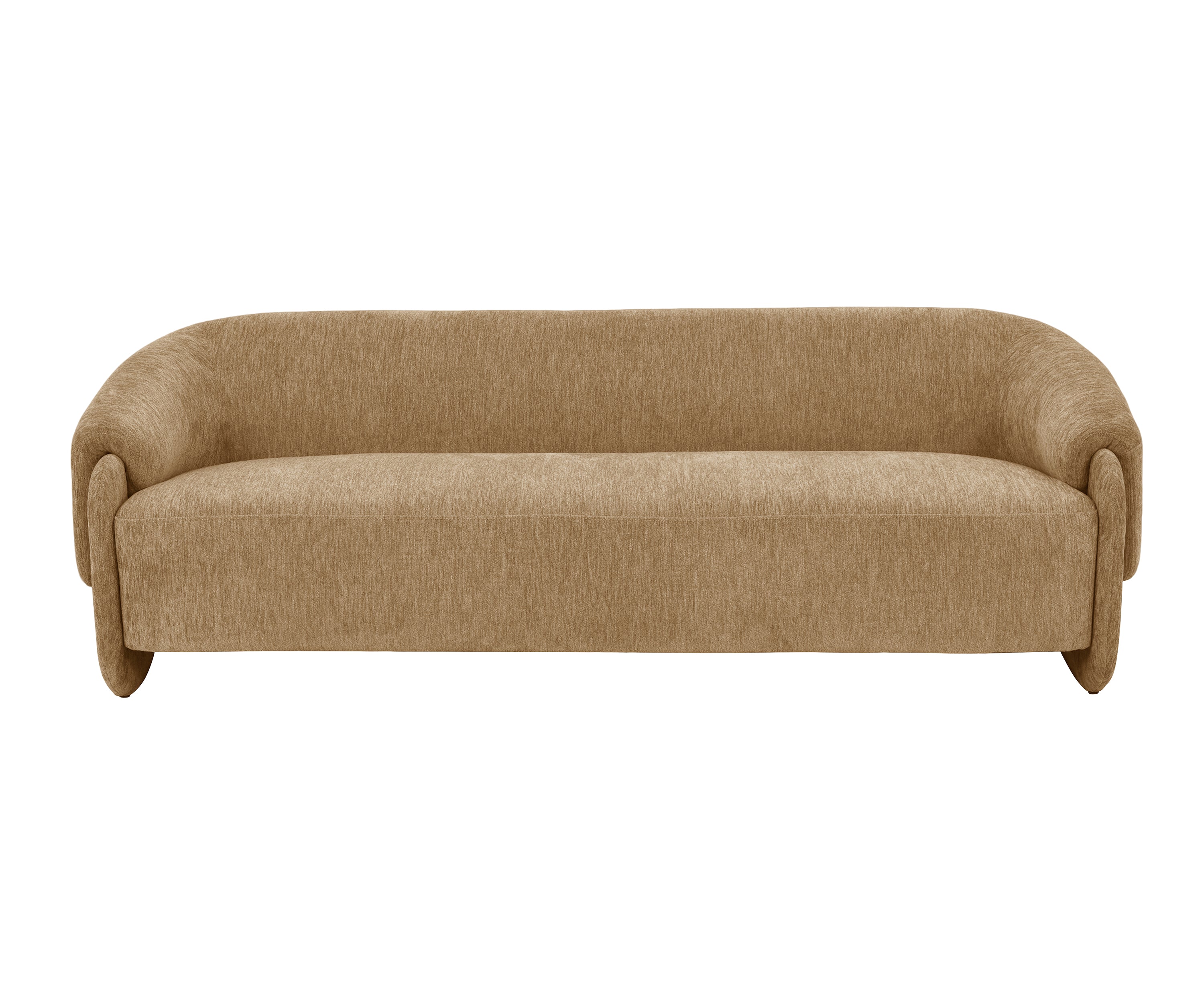 Camel Chenille Curved Seater Sofa