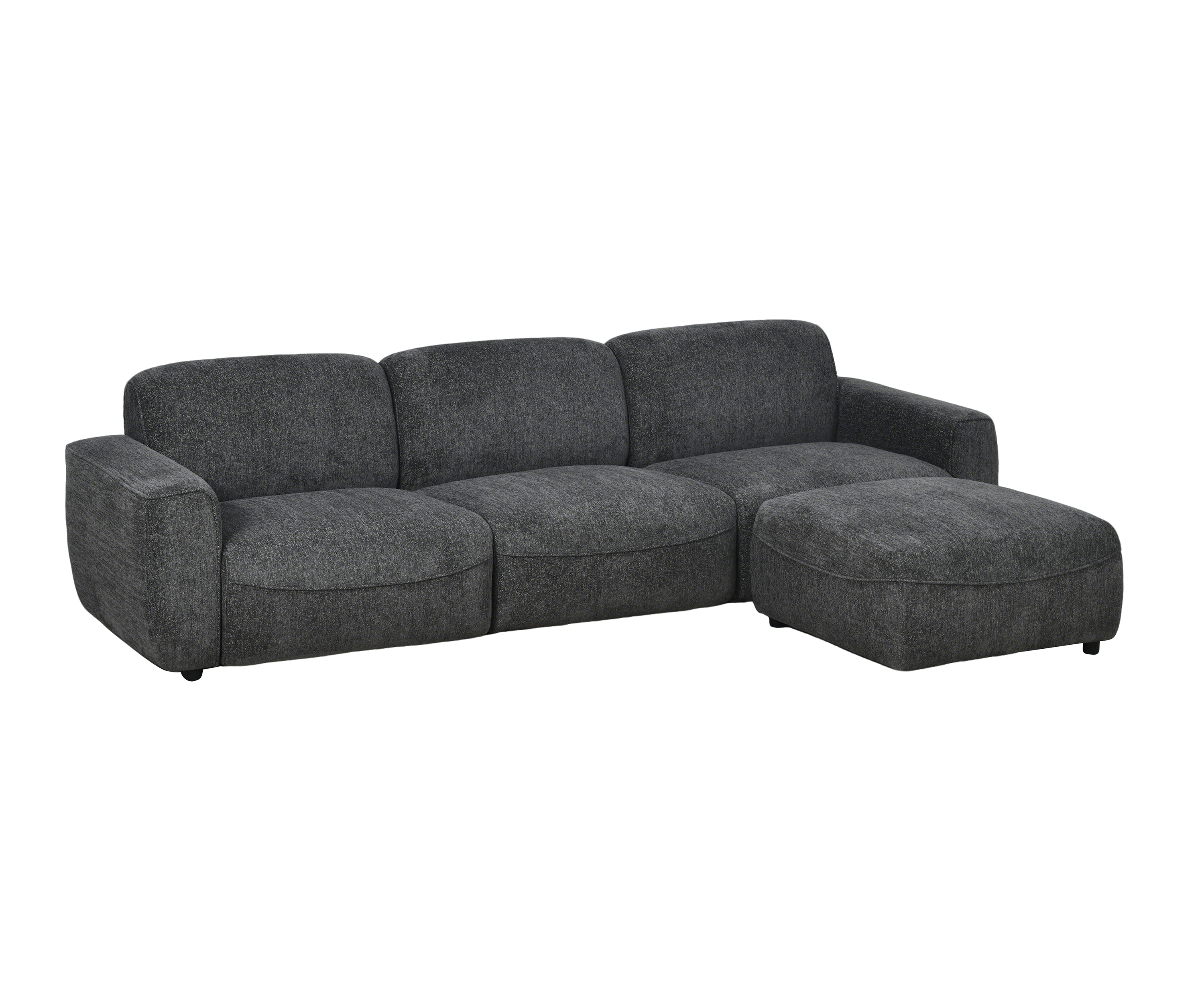 Charcoal Grey Chenille L-Shape Sofa