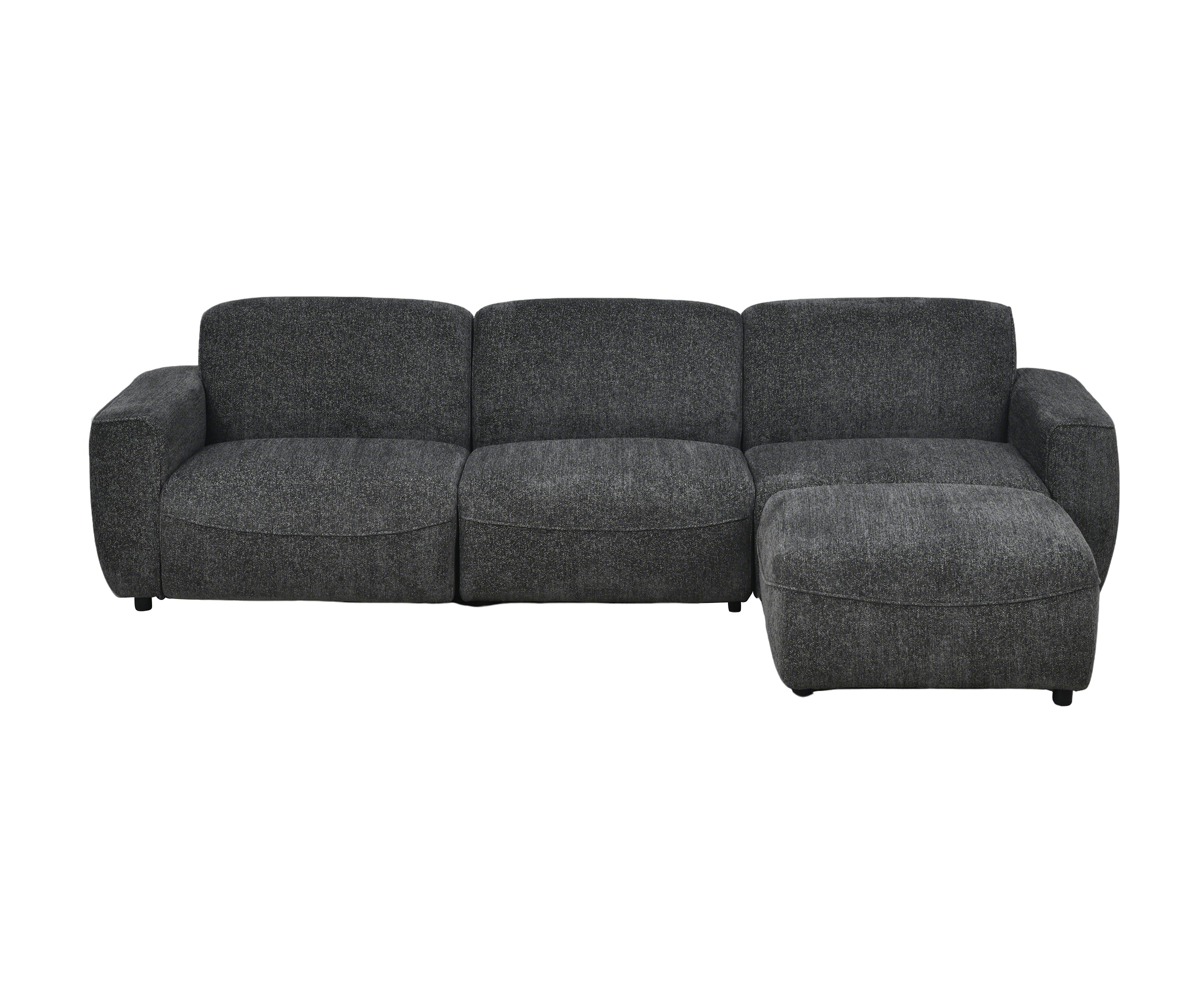 Charcoal Grey Chenille L-Shape Sofa