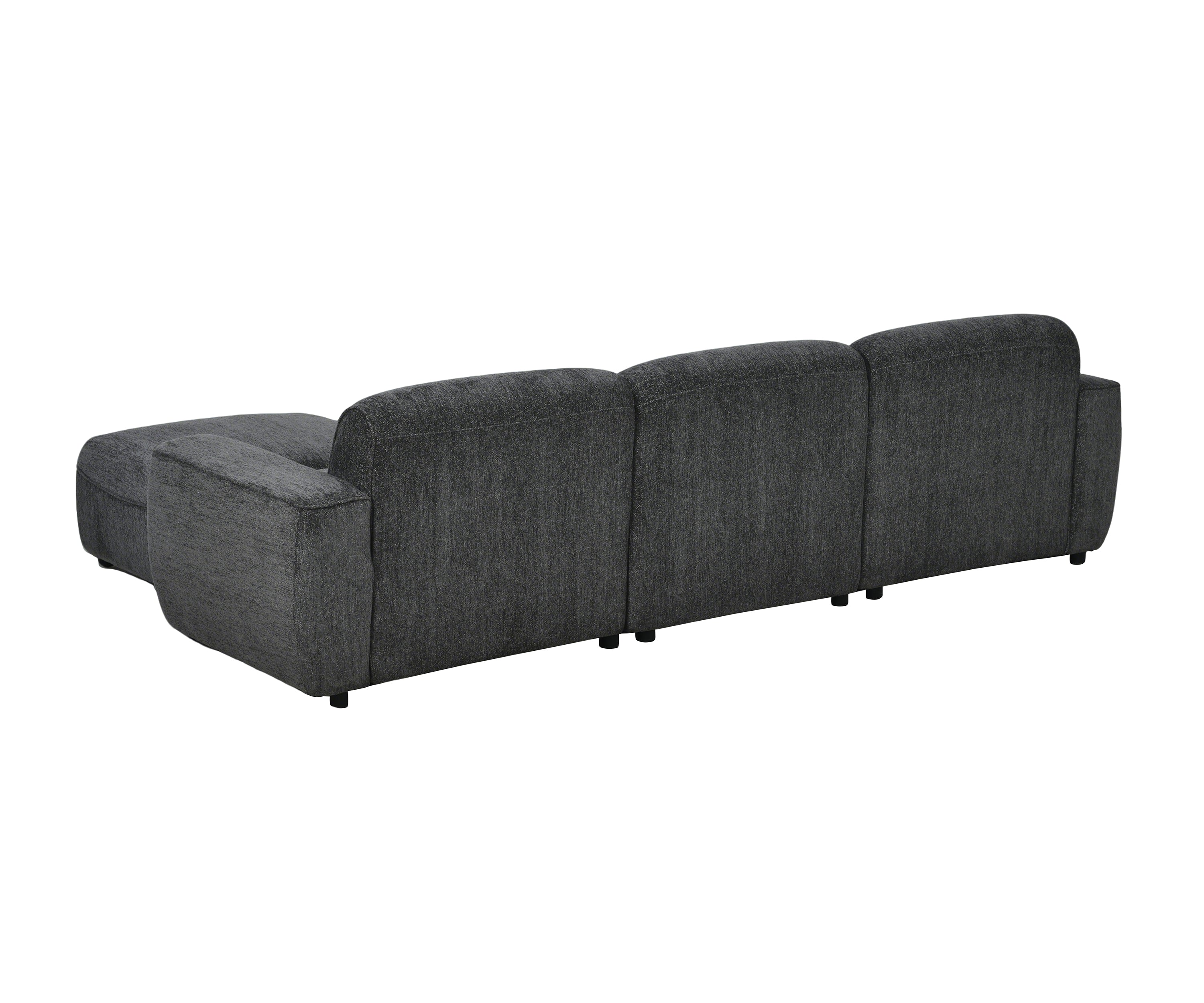Charcoal Grey Chenille L-Shape Sofa