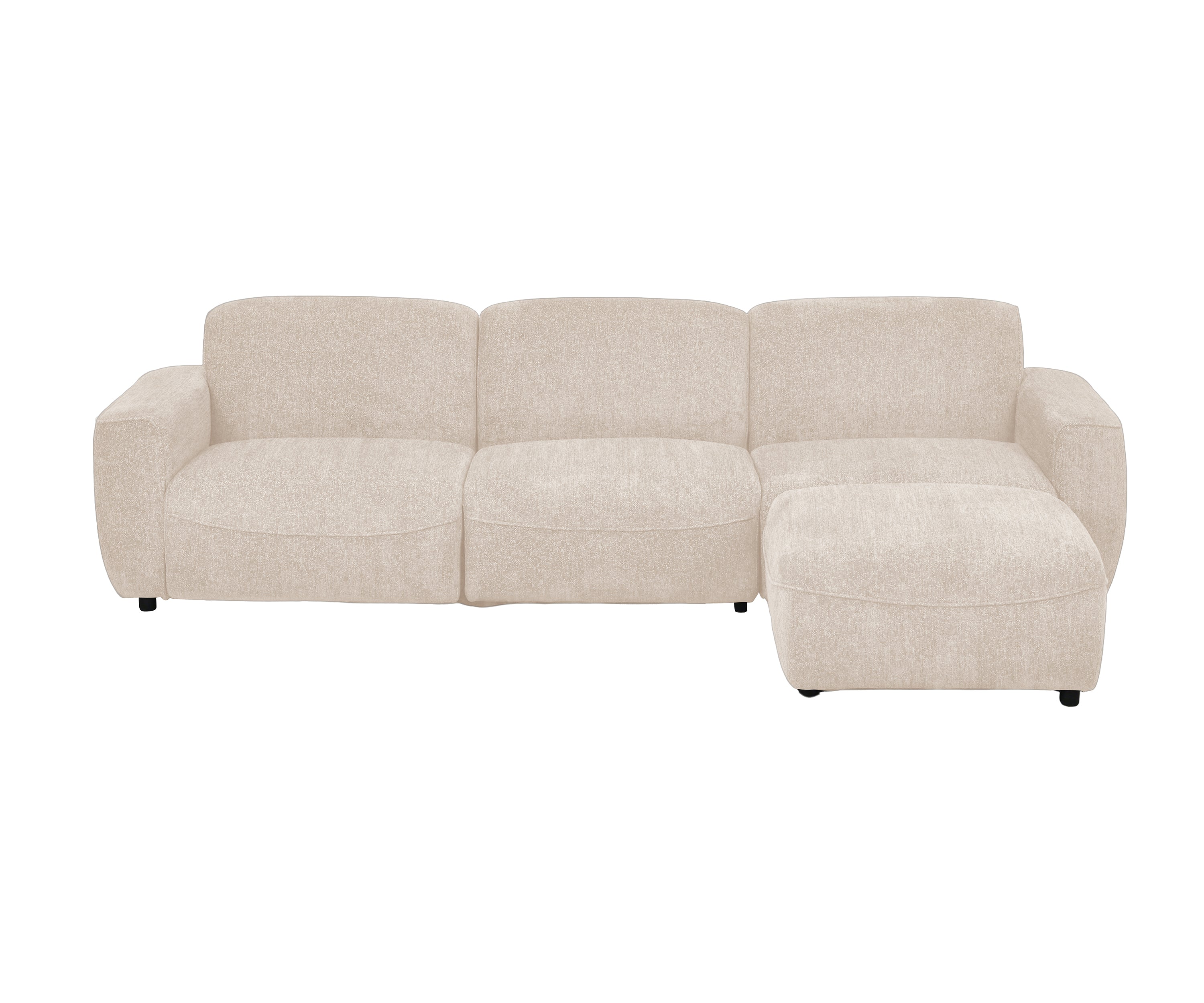 Cream Beige Chenille L-Shape Sofa